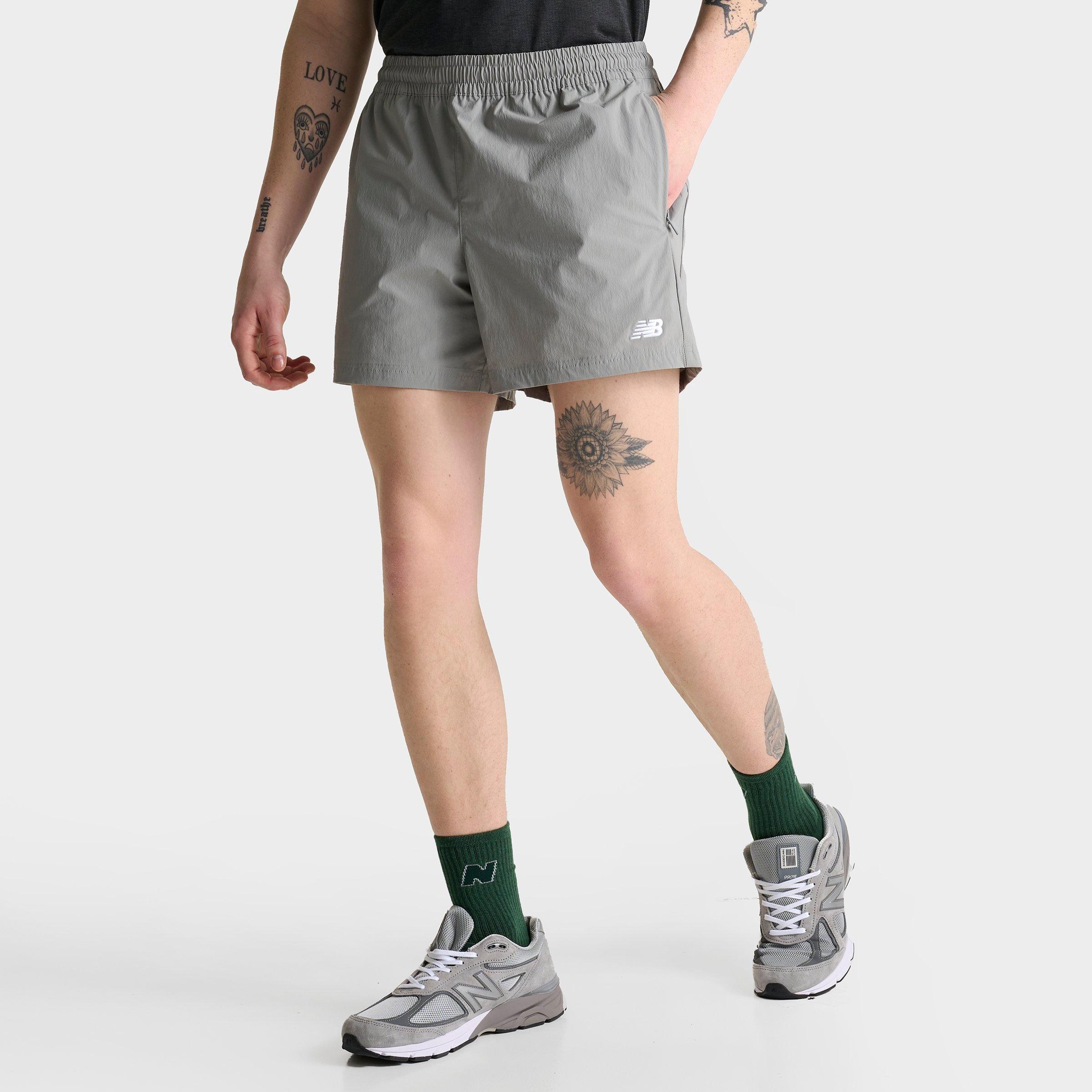 New Balance Men's Athletics 5" Woven Shorts in Grey/Slate Grey Size 2XL Nylon/Spandex