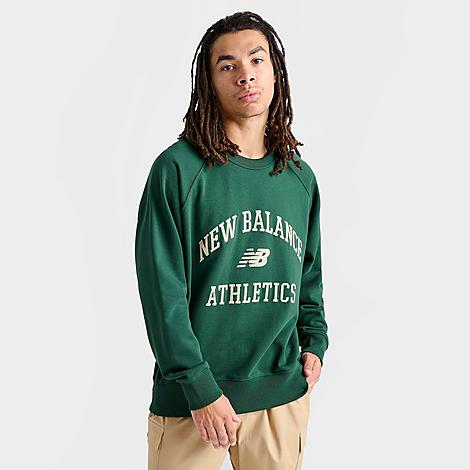 Shop New Balance Men's Athletics Varsity Fleece Crewneck Sweatshirt In Nightwatch Green