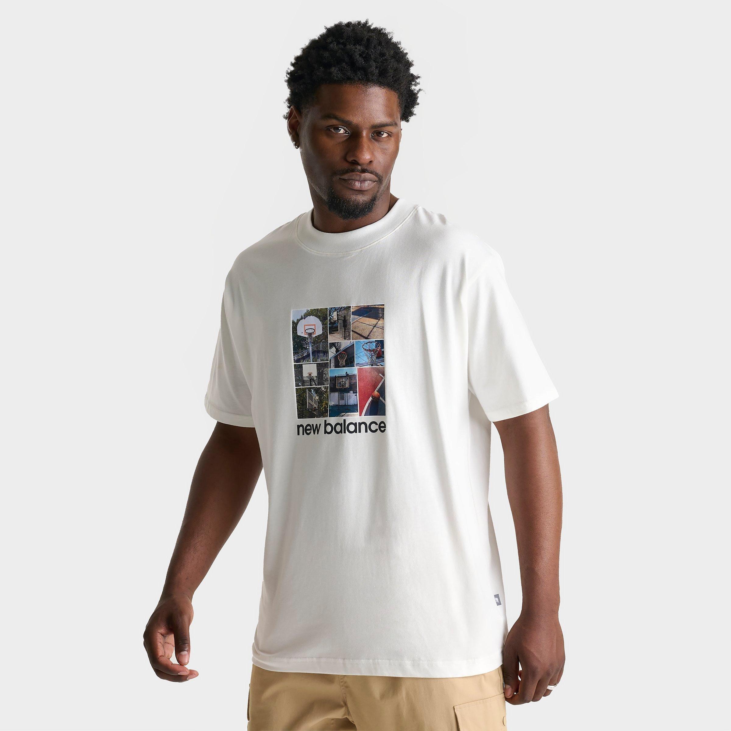 Shop New Balance Men's Hoops Graphic T-shirt In Sea Salt