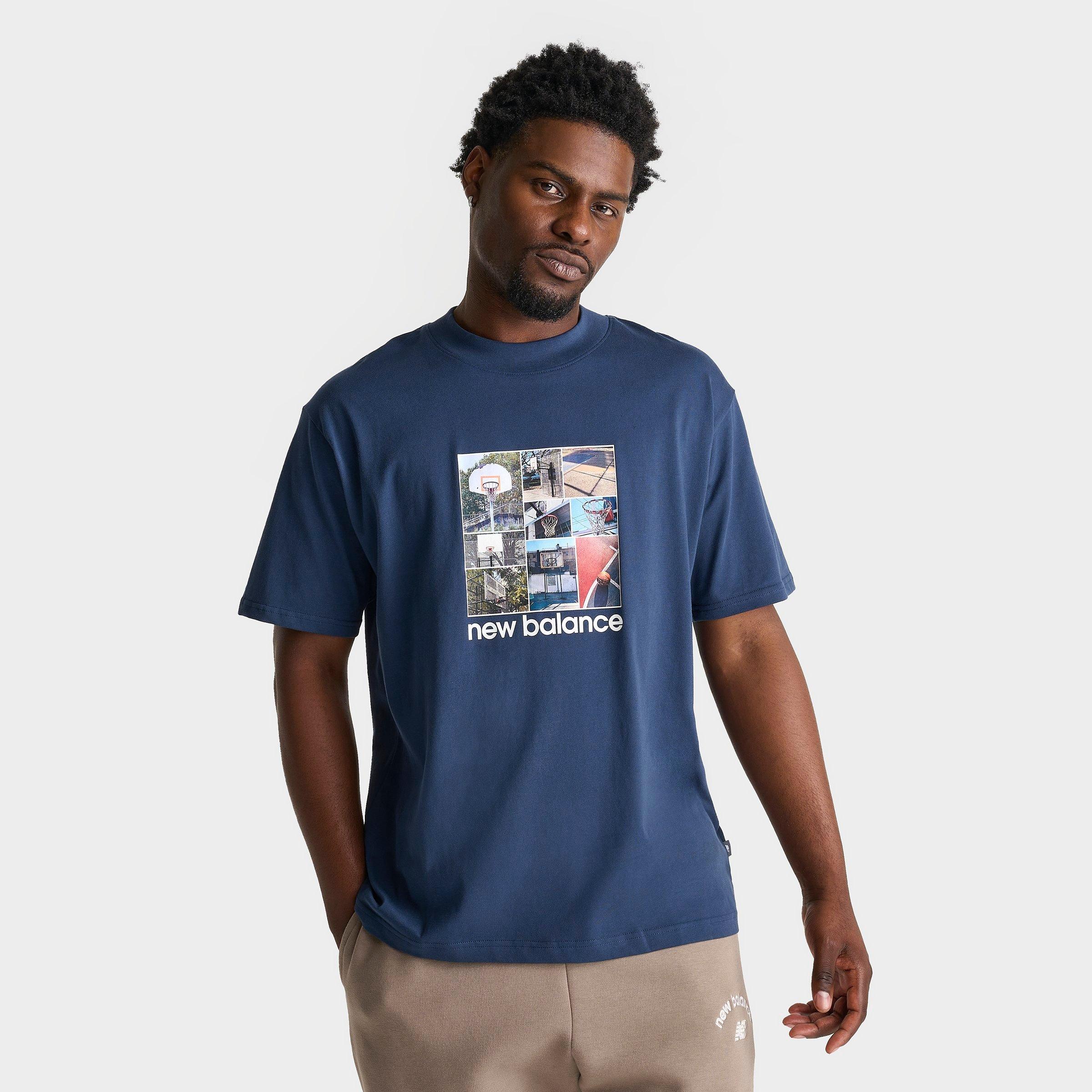 Shop New Balance Men's Hoops Graphic T-shirt In Navy