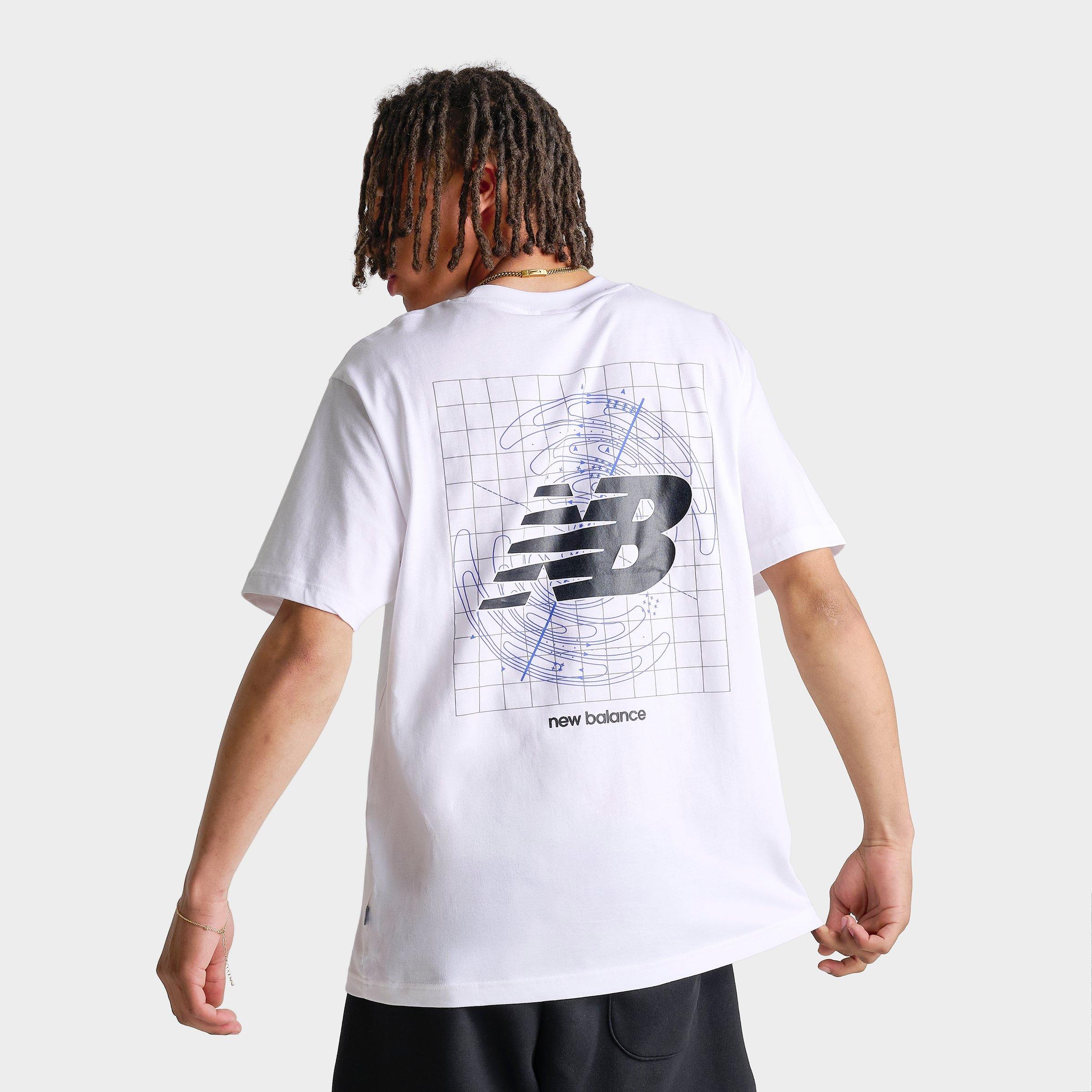New Balance Men's Vision Graphic T-Shirt in White/Blue Size: Large