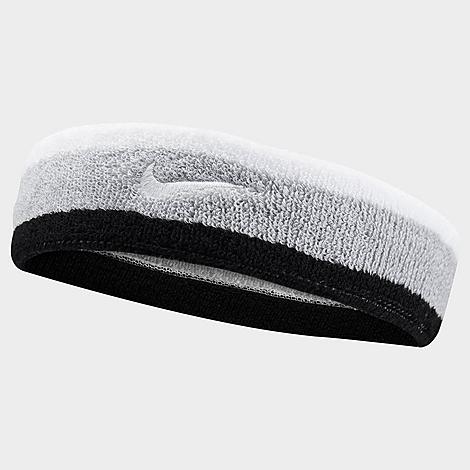 Nike Swoosh Headband In White/grey/black