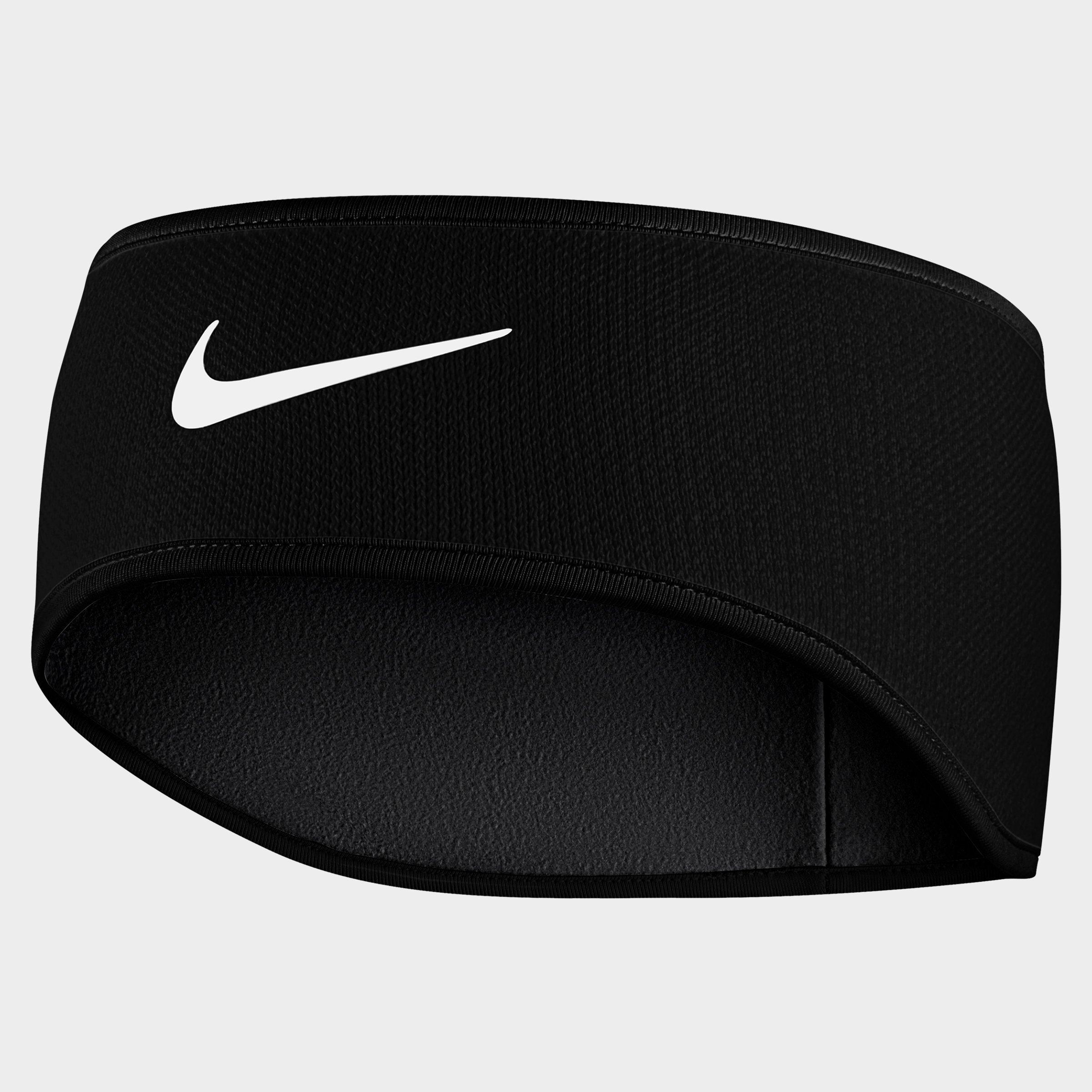 Shop Nike Knit Headband In Black/black/white