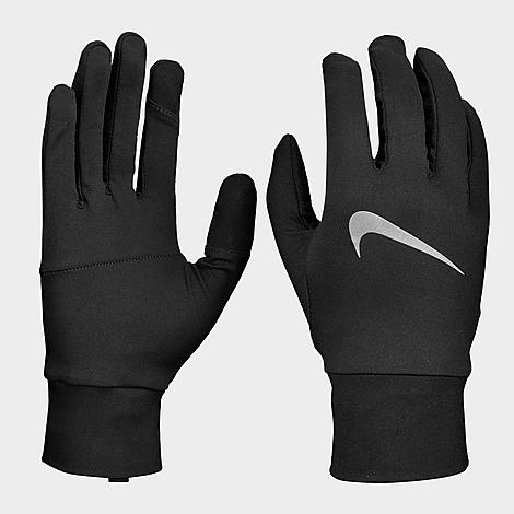 Shop Nike Men's Accelerate Running Gloves In Black/black/silver