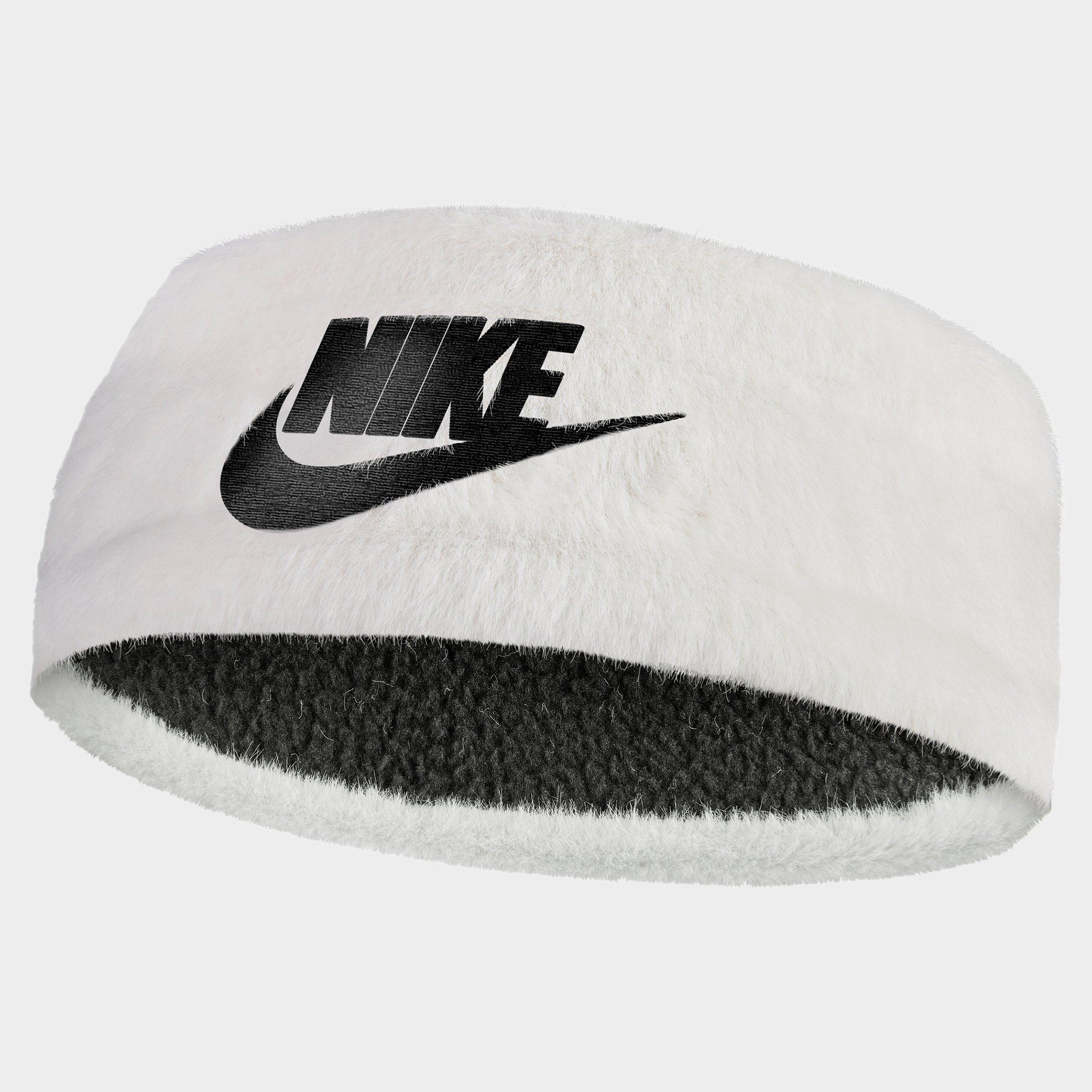 Nike Warm Faux Fur Headband In Sail/black