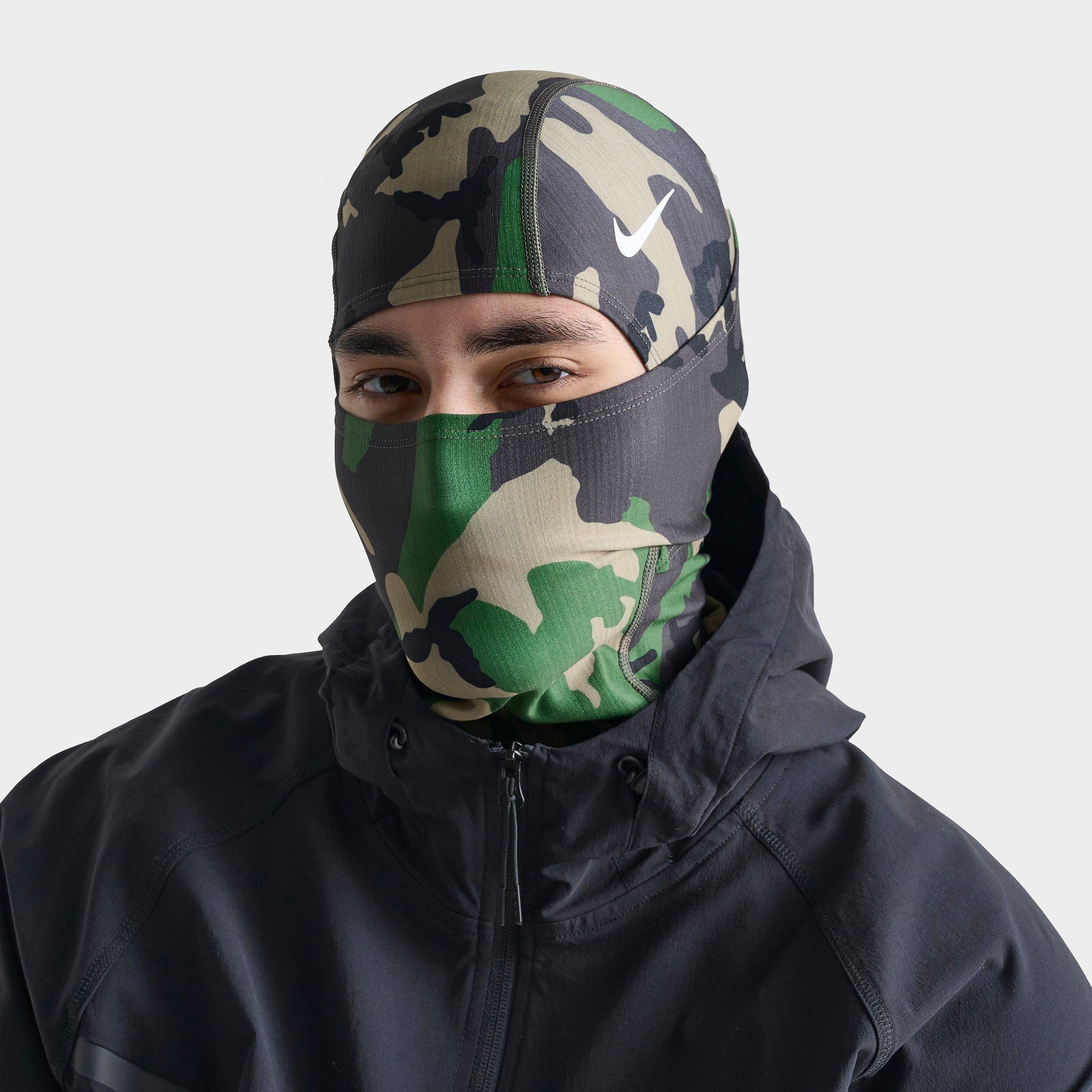Nike Pro Hyperwarm Hood in Medium Olive/White