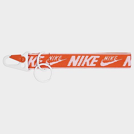 Nike Key Holder Wrist Lanyard In Safety Orange/white