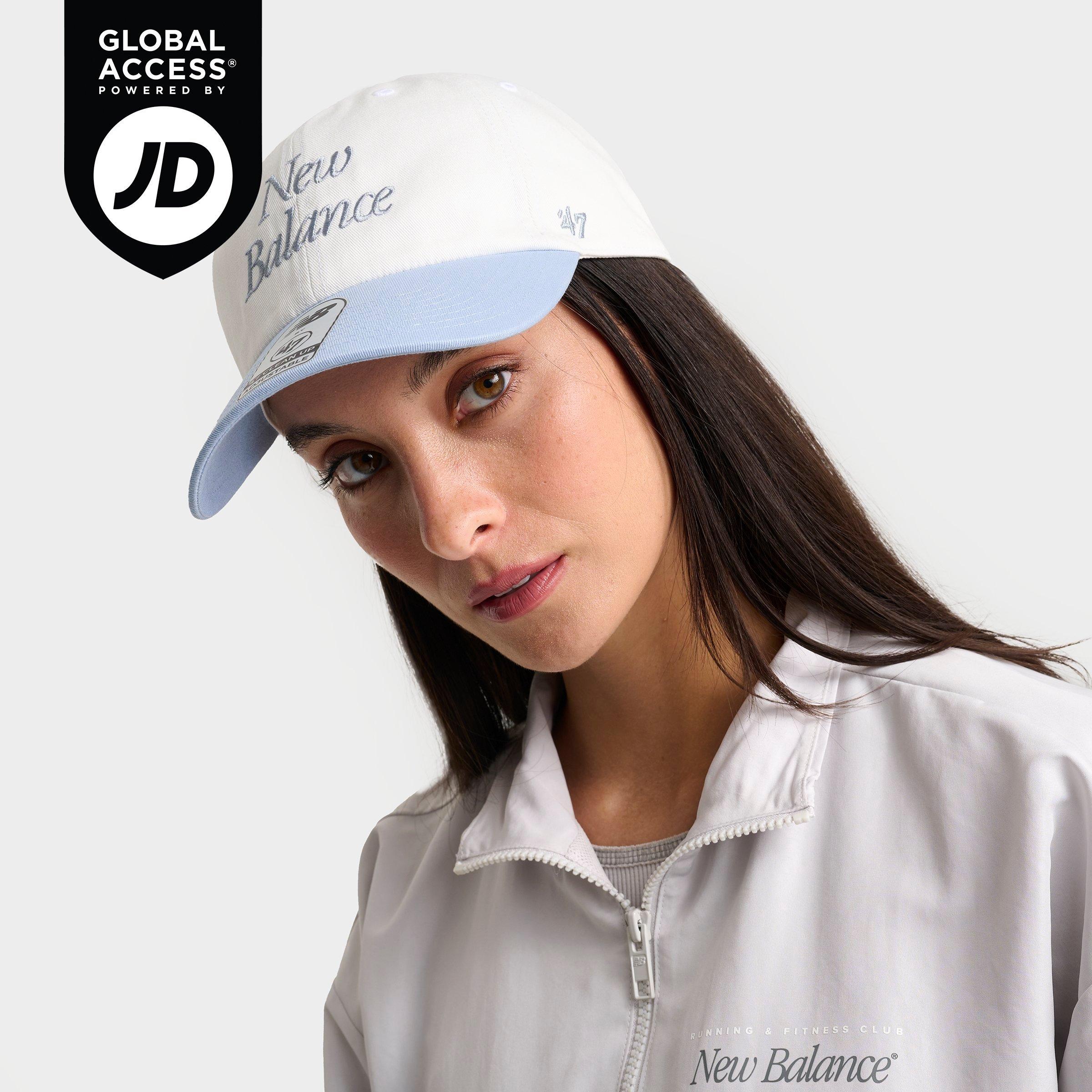 New Balance '47 Clean Up Wordmark Strapback Hat in Blue/White/White 100% Cotton