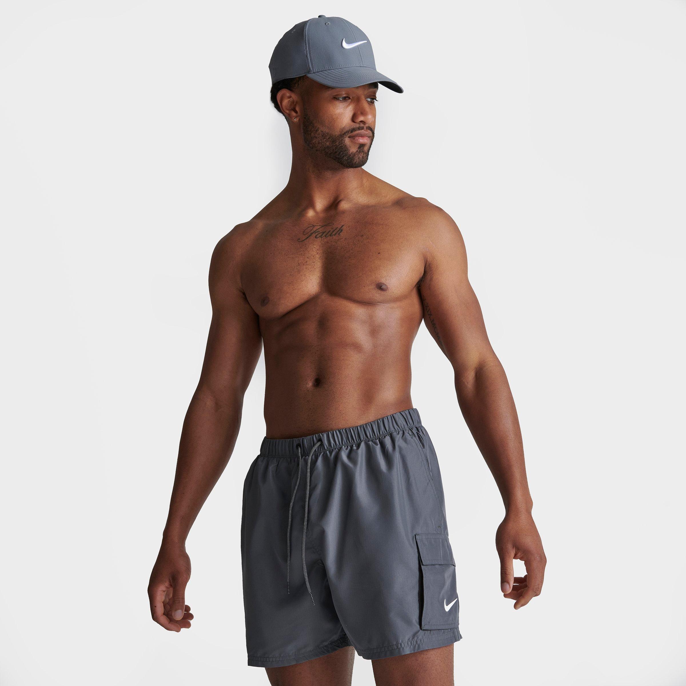 Nike Men's Packable Cargo Volley 5-inch Swim Shorts In Iron Grey