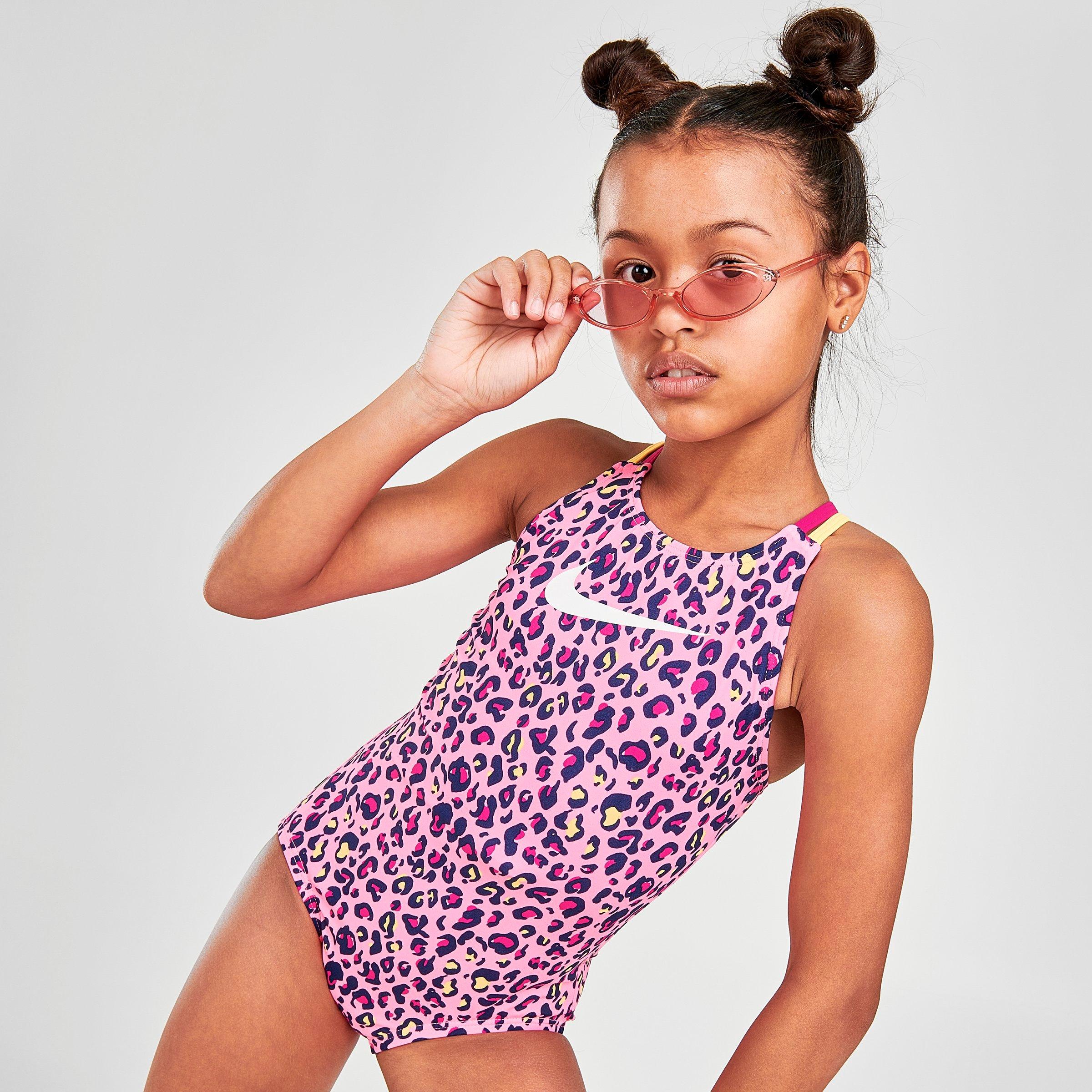 Nike Big Kids' (girls') Spiderback 1-piece Swimsuit In Pink