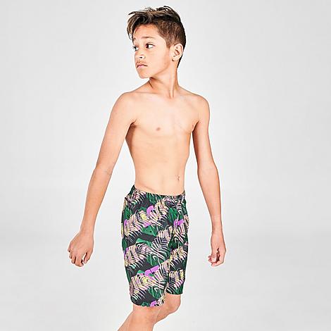 NIKE NIKE BOYS' SWIM JUST DO IT TROPIC PACKABLE 8" VOLLEY SHORTS SIZE MEDIUM 100% POLYESTER,5704436