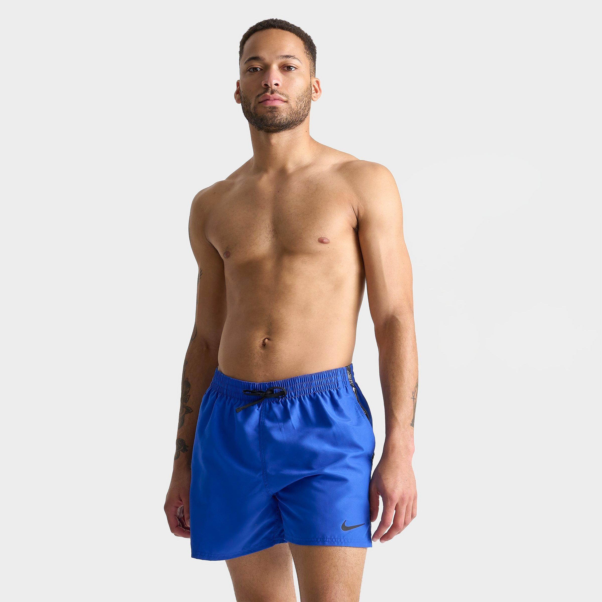 Nike Men's Swim Tape Logo 5" Volley Shorts In Game Royal