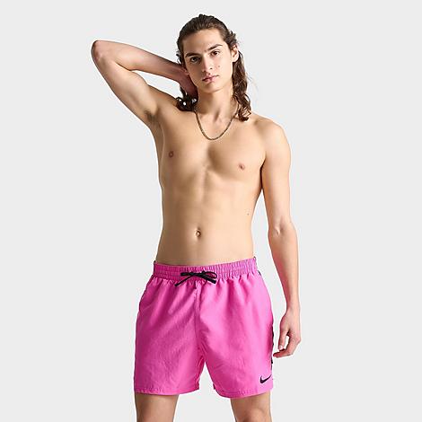 Nike Men's Swim Tape Logo 5" Volley Shorts In Playful Pink