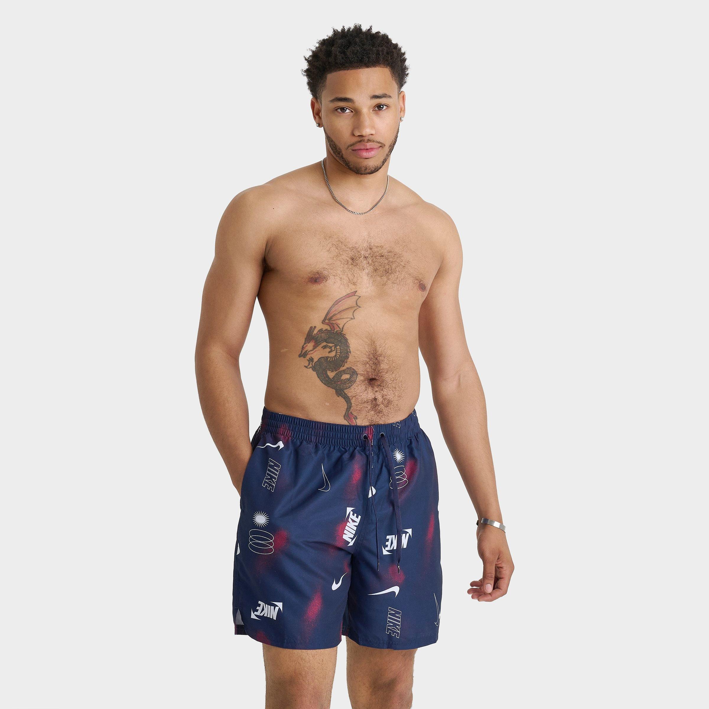 Nike Men's Swim Brand Blast Volley Shorts in Blue/Red/White Size: Small