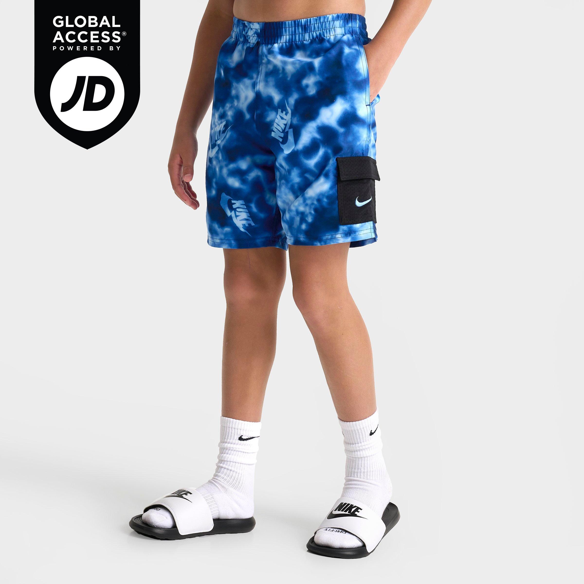 Nike Big Kids Swim Voyage Lined Cargo Swim Shorts in Blue Size: Small