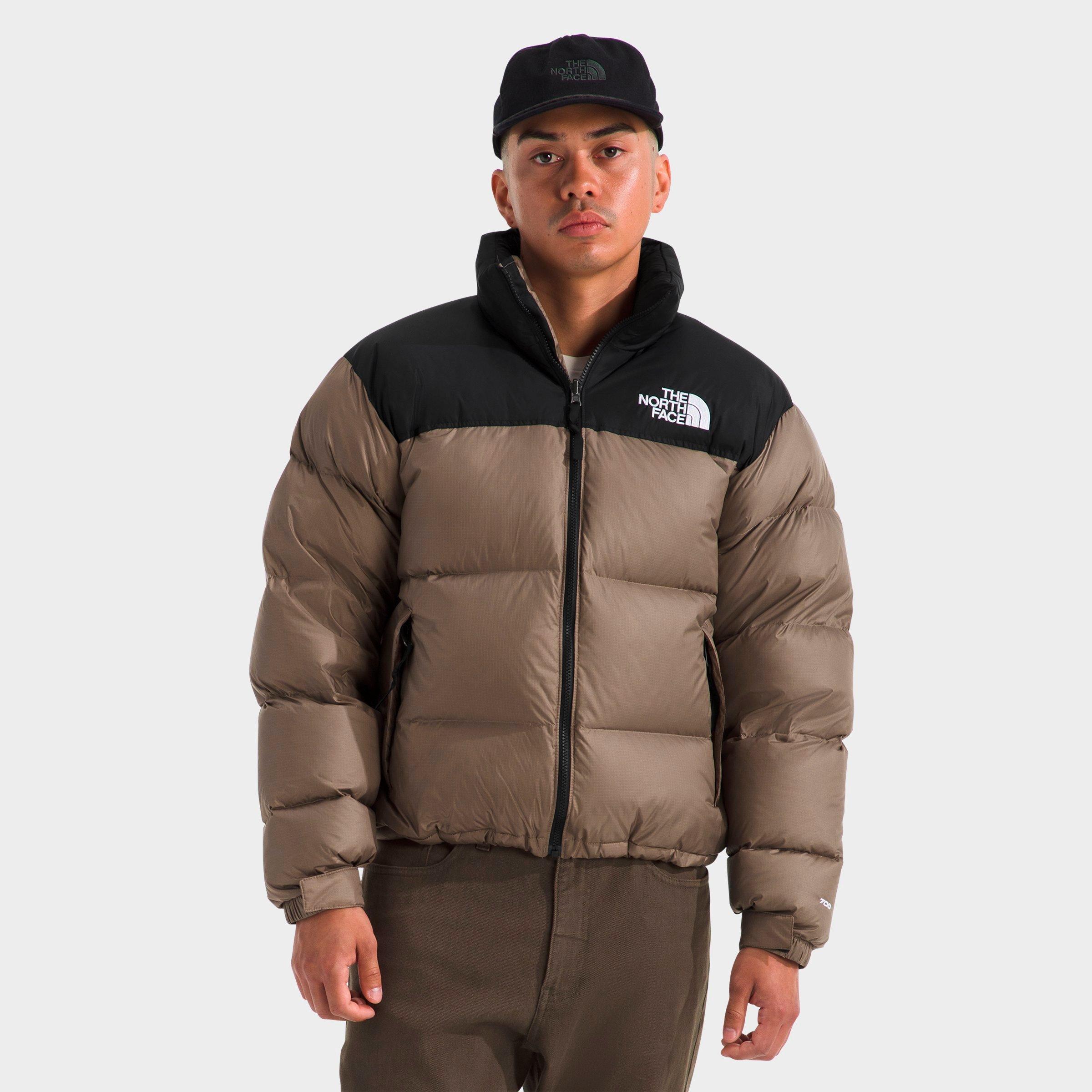 The North Face Beige And Black Short Down Jacket With Logo  In Brown