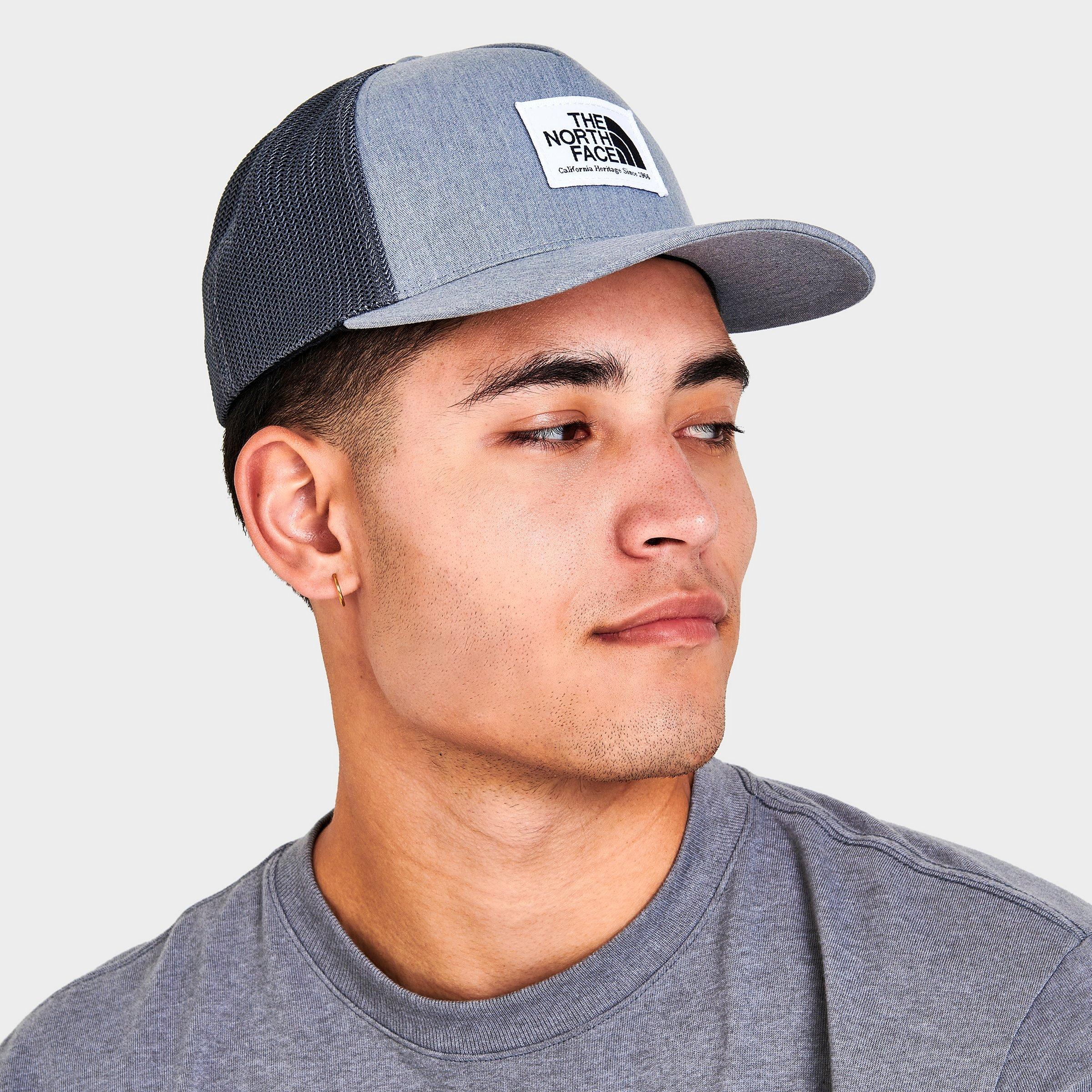 The North Face Inc Box Logo Structured Trucker Hat In Heather Grey