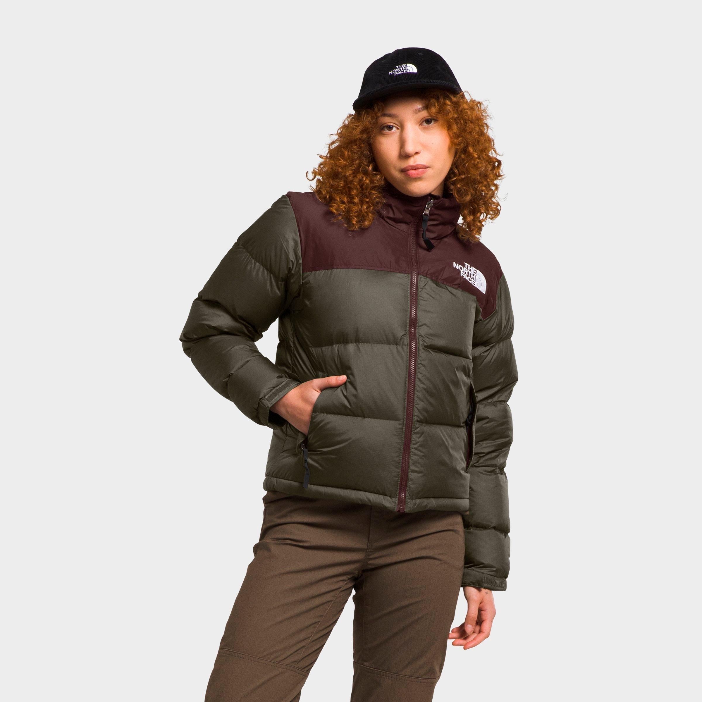 The North Face 1996 Retro Nuptse Jacket In New Taupe Green/coal Brown
