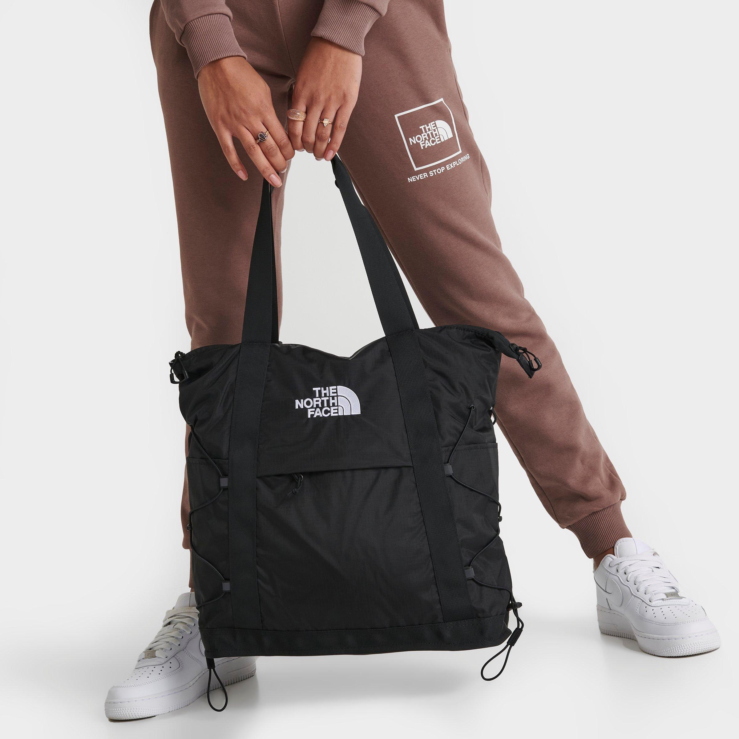 The North Face Borealis Convertible Tote Bag In Tnf Black Heather/burnt Coral Metallic