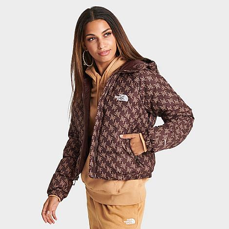 The North Face Inc Women's Hydrenalite High Shine Puffer Jacket In Coal Brown/monogram