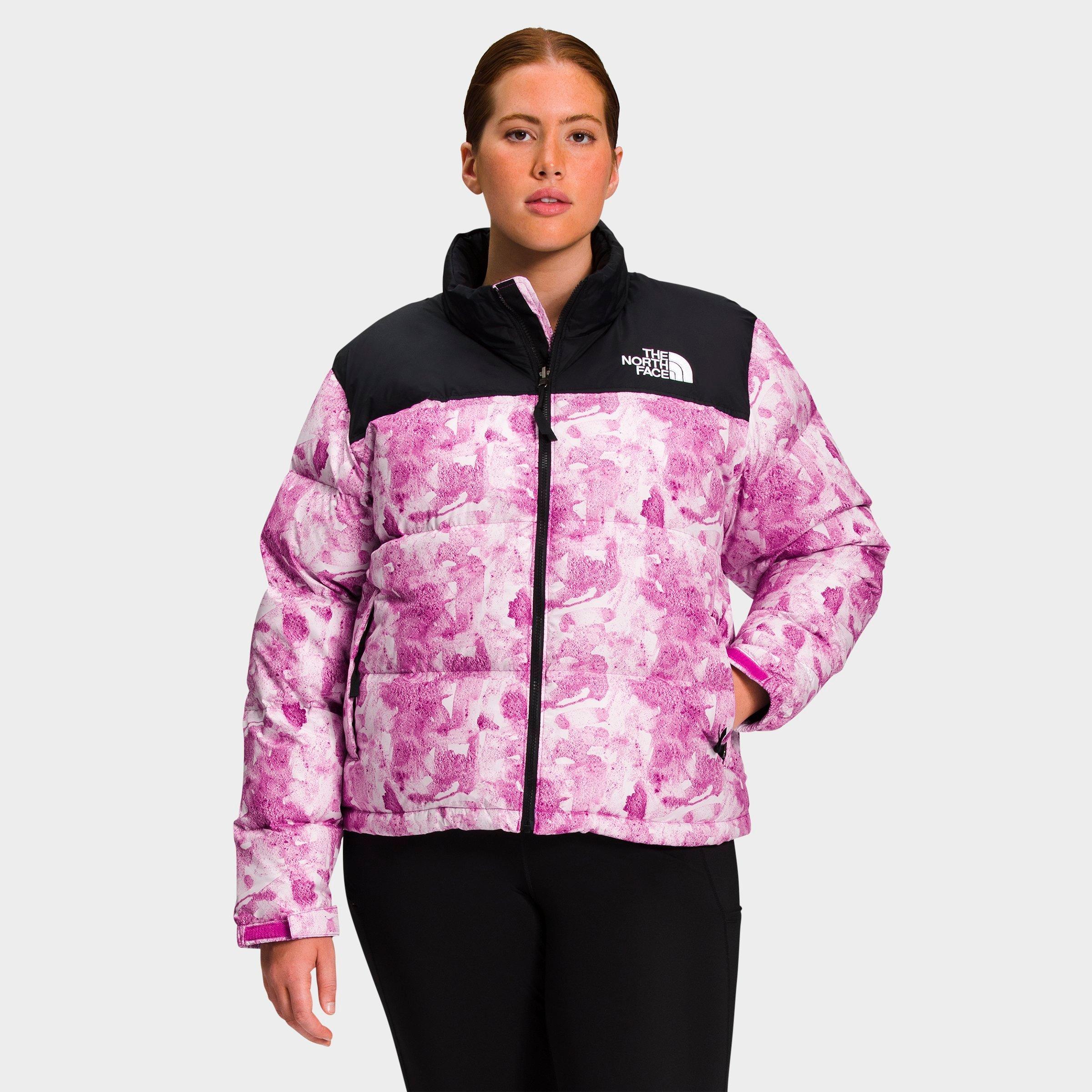 The North Face Inc Women's 1996 Retro Nuptse Jacket (plus Size) In Purple Cactus Flower Tonal Dye Print