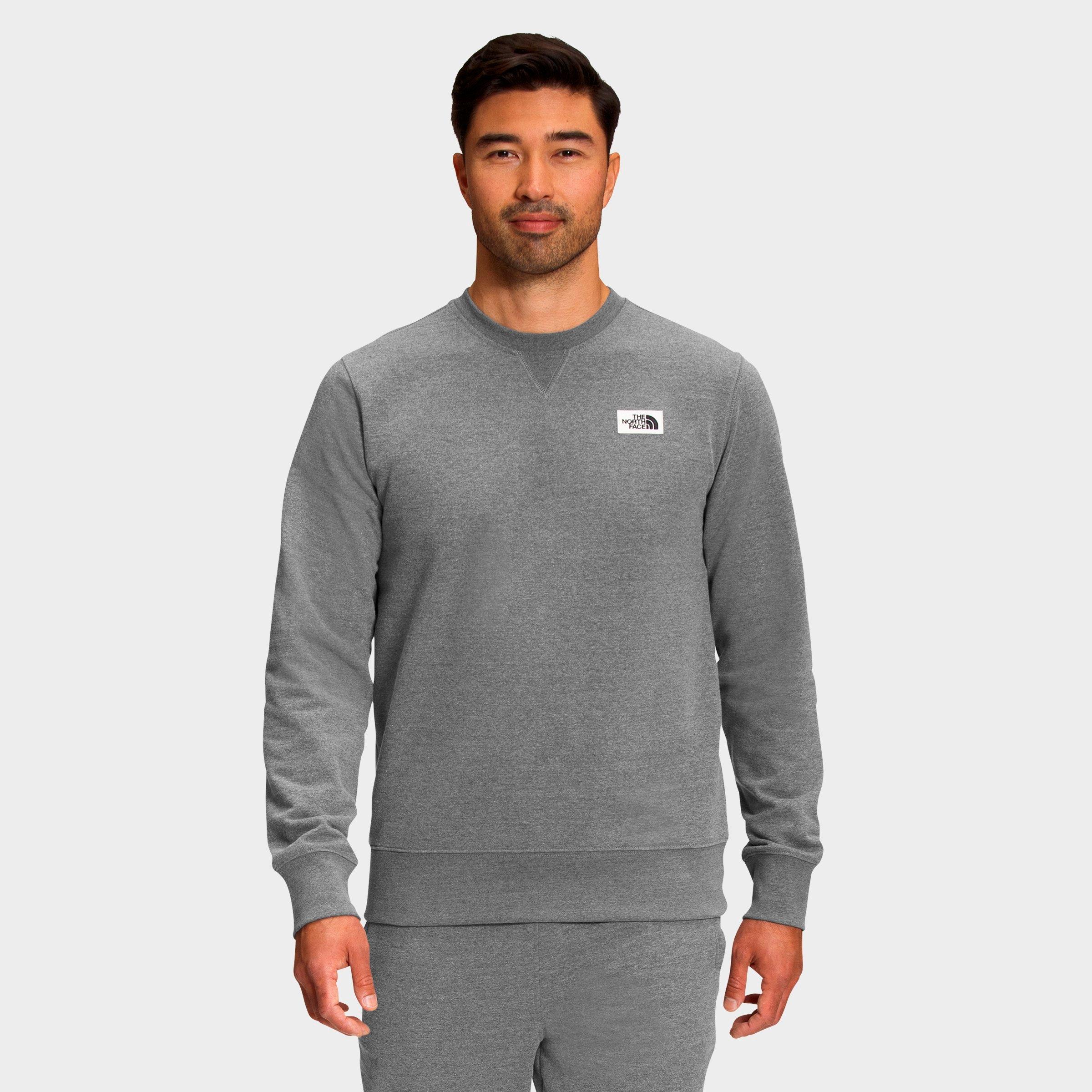 The North Face Heritage Logo Patch Crewneck Sweatshirt In Tnf Medium Grey Heather