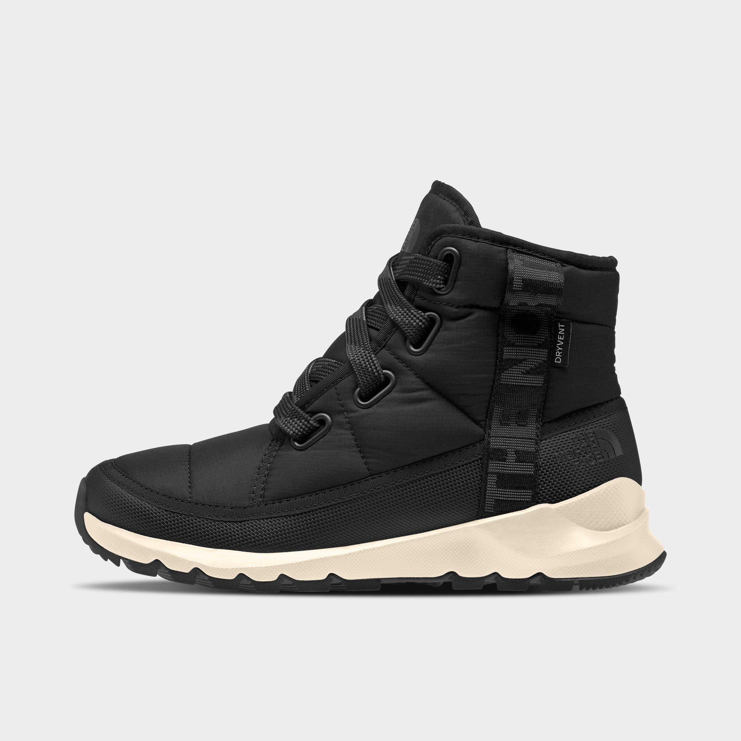 The North Face Women's ThermoBall Lace Up Luxe Waterproof Boots in Tnf Black/Asphalt Grey Size: 5.0