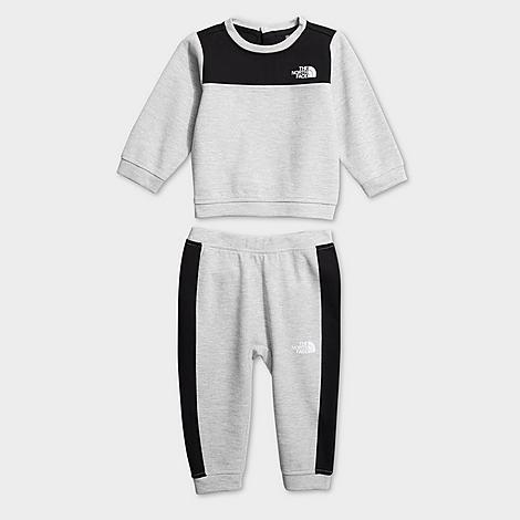 The North Face Babies'  Inc Infant Tech Crewneck Sweatshirt And Jogger Pants Set In Grey/black