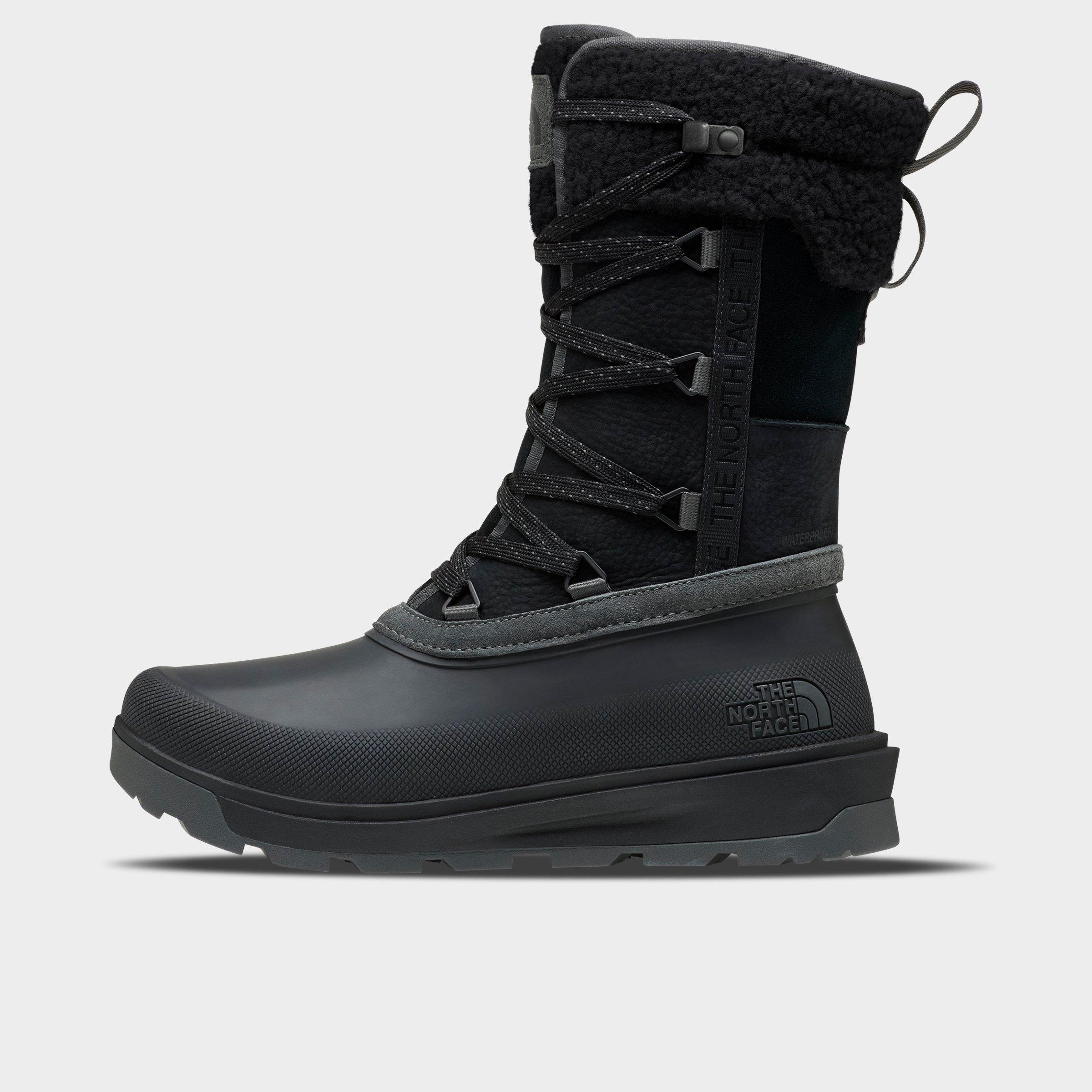 The North Face Inc Women's Shellista V Mid Waterproof Boots in Black/TNF Black Size 6.0 Leather/Nylon/Polyester