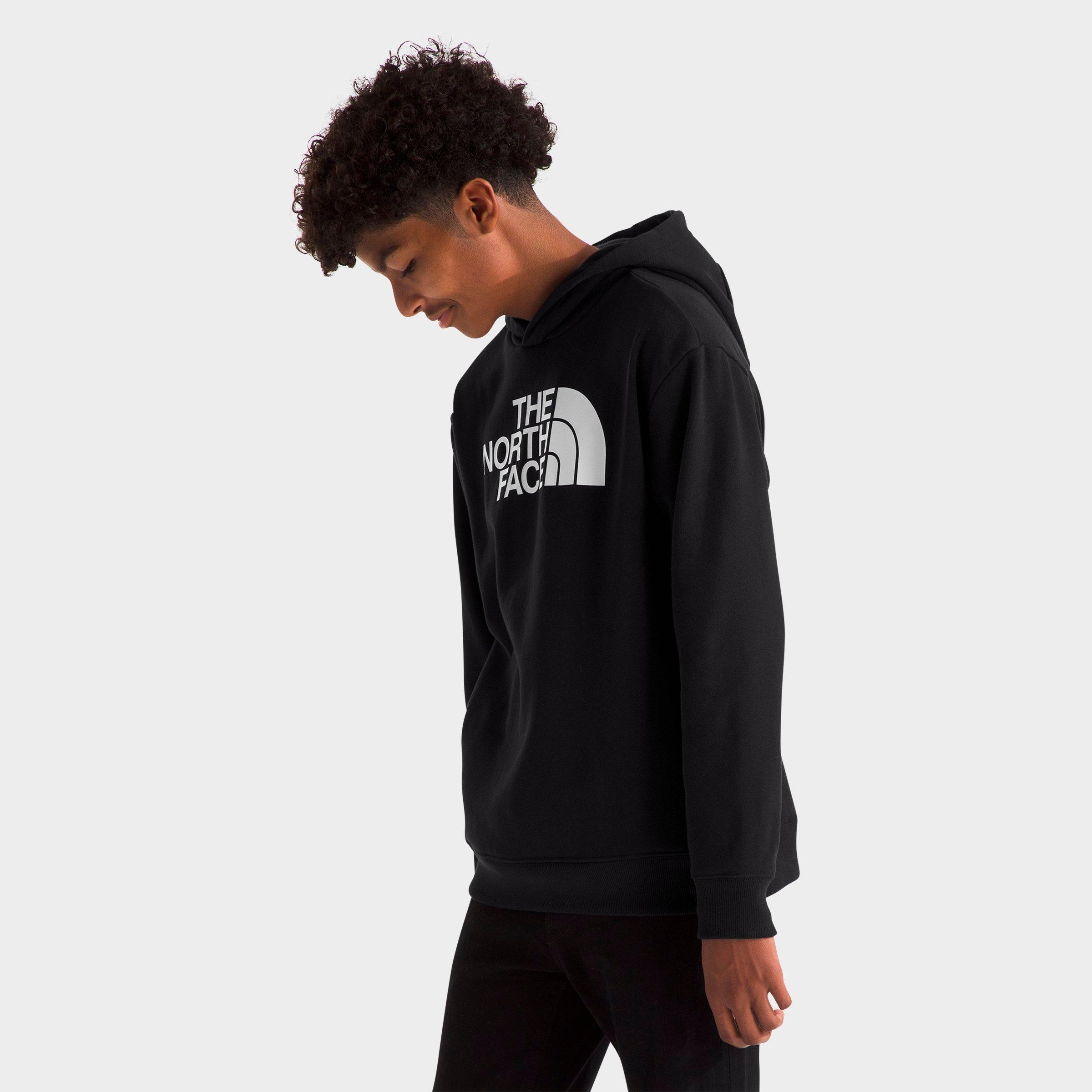 The North Face Big Kids Half Dome Camp Fleece Pullover Hoodie in Tnf Black/Tnf White Size: XS