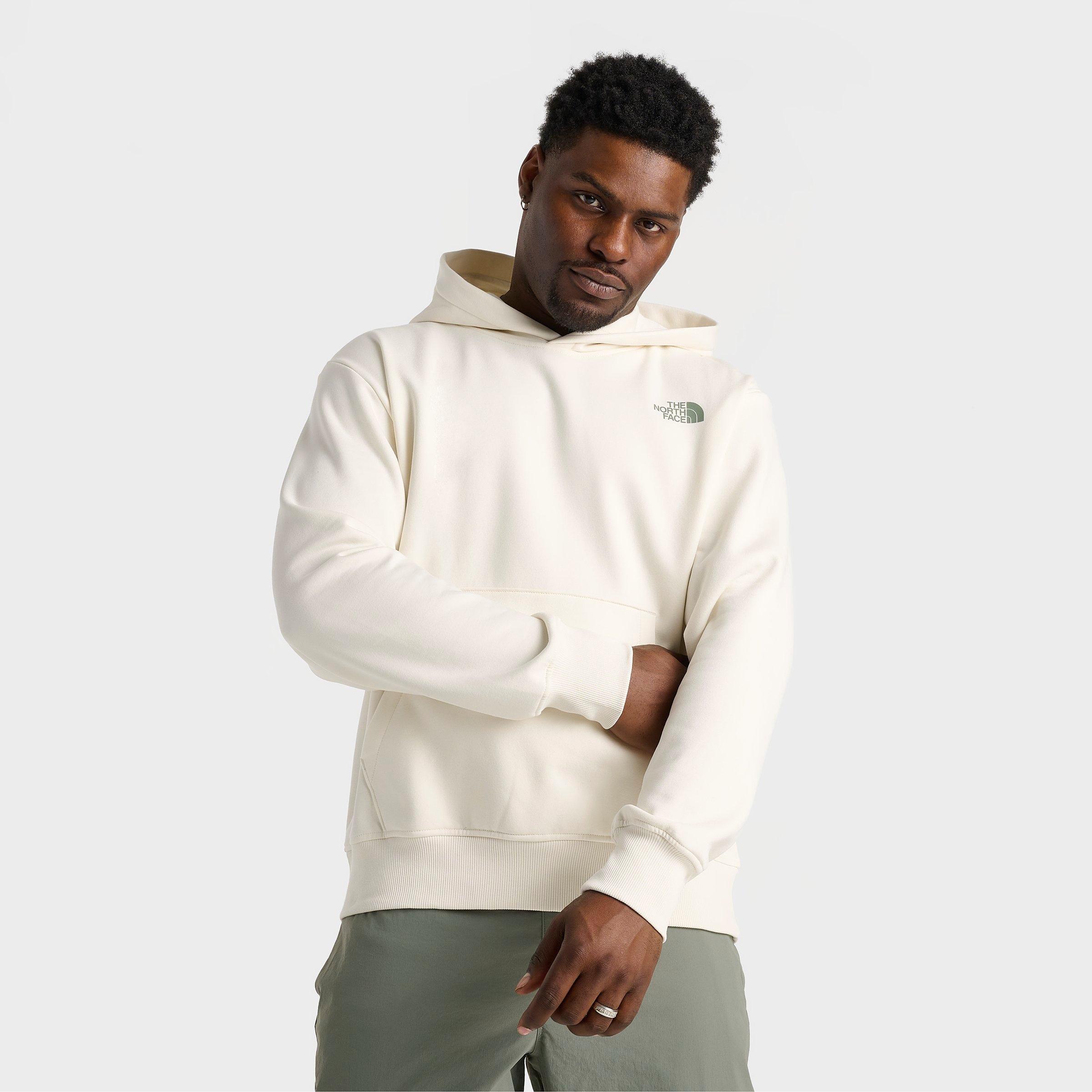 The North Face Inc Men's Notes Oversized Pullover Hoodie in White/White Dune Size 2XL 100% Cotton/Fleece