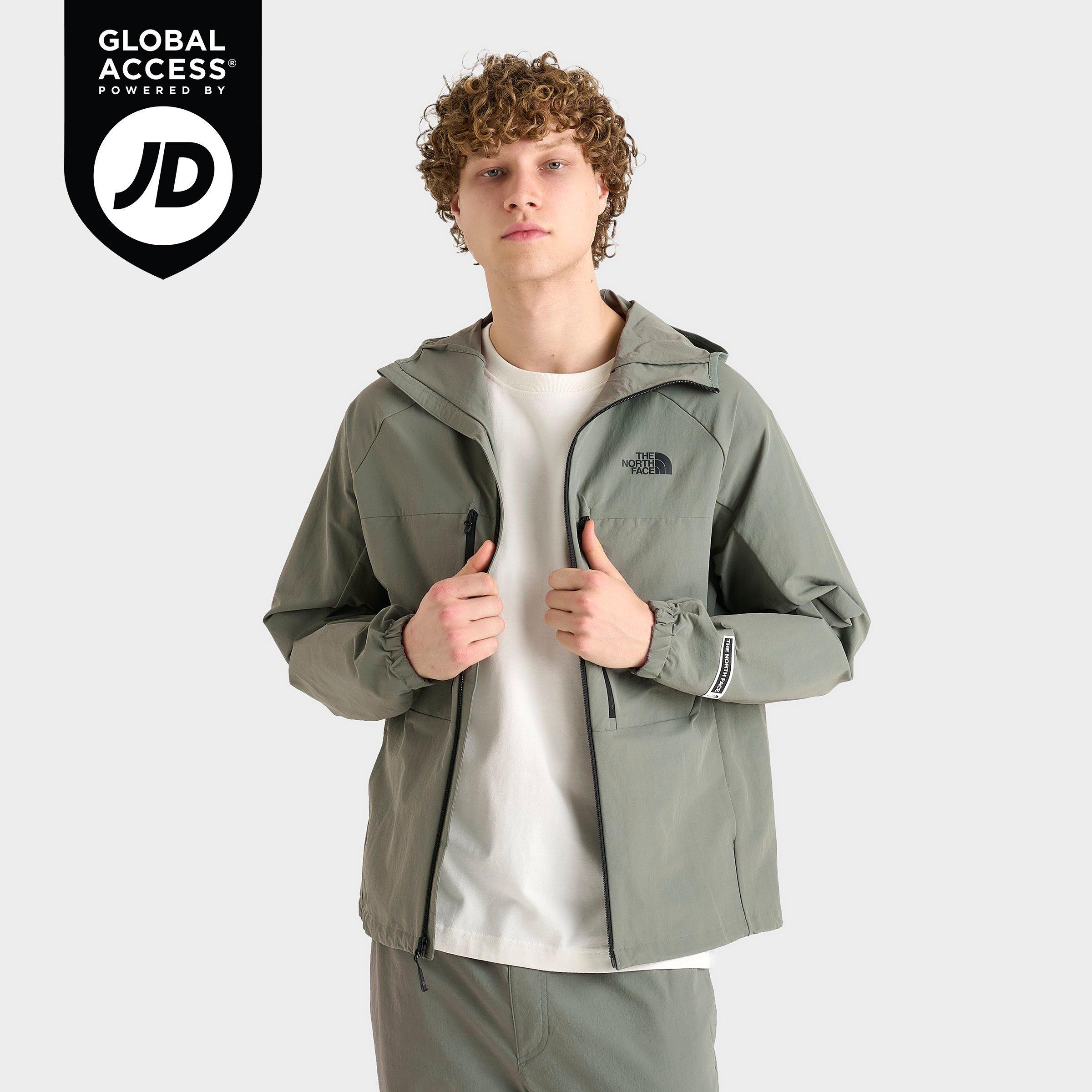 The North Face Men's Trishull Full-Zip Windbreaker Jacket in Agave Green Size: Small