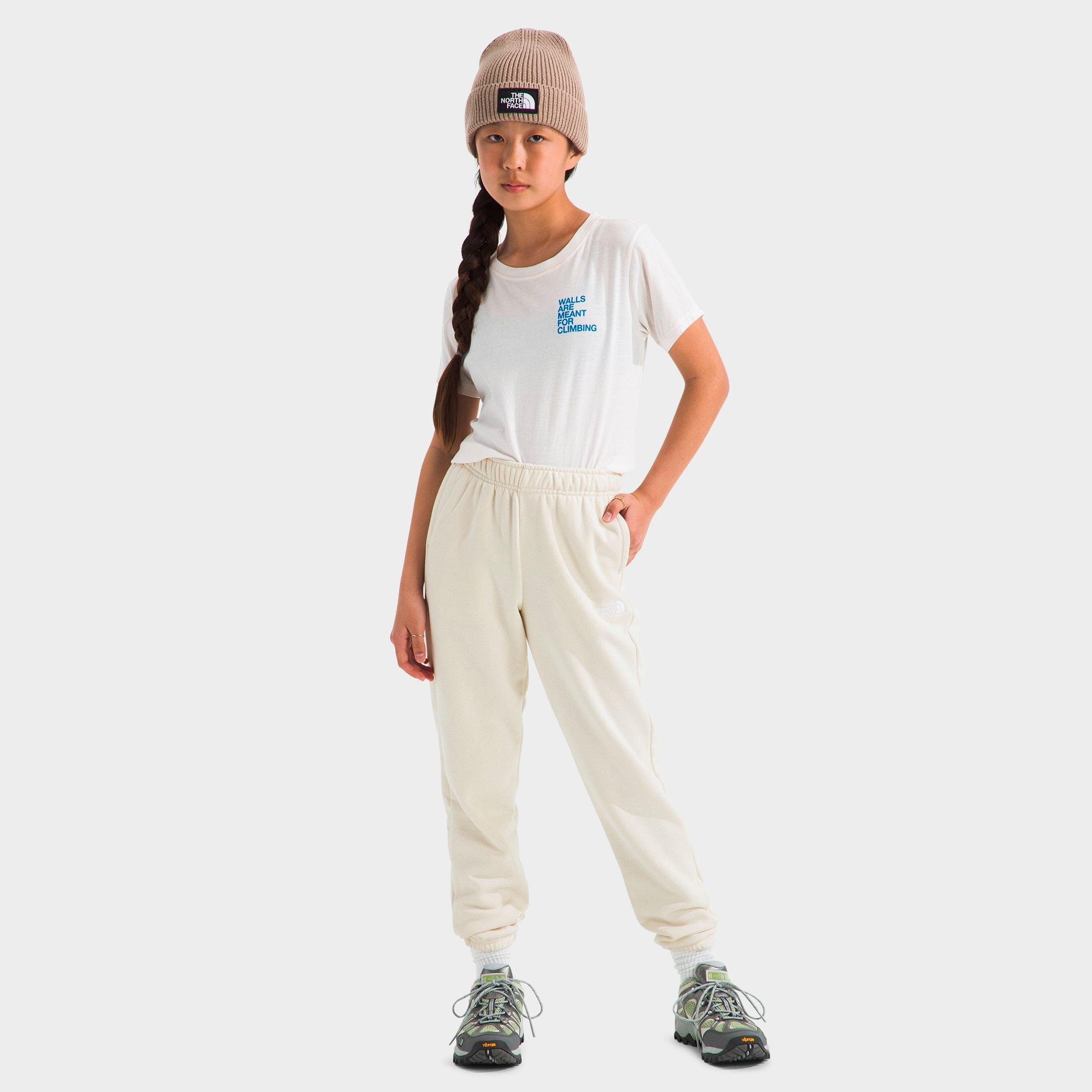 The North Face Big Kids Evolution Simple Dome Sweatpants in White Dune Size: Small