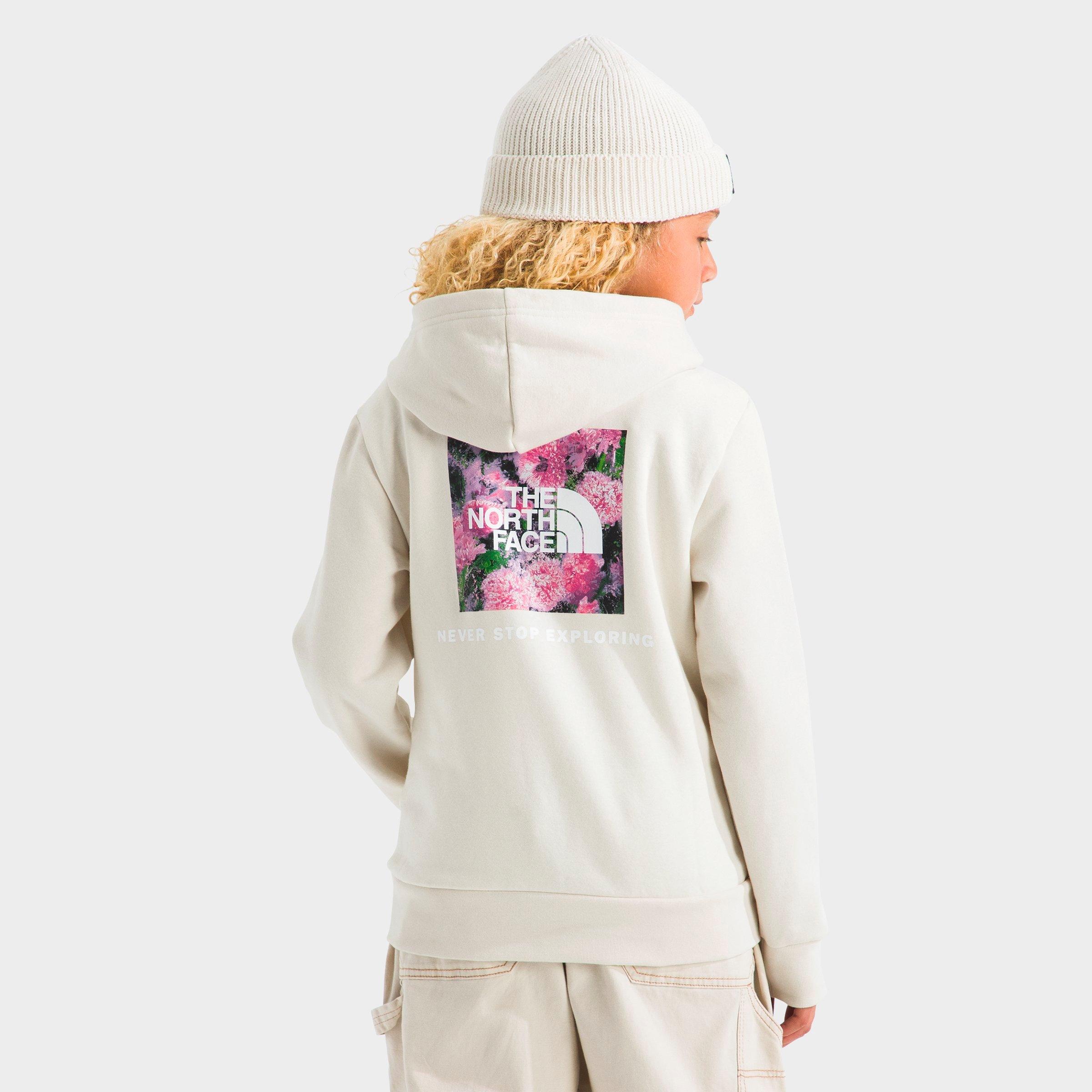 The North Face Big Kids Evolution Box NSE Graphic Pullover Hoodie in White Dune Size: XS