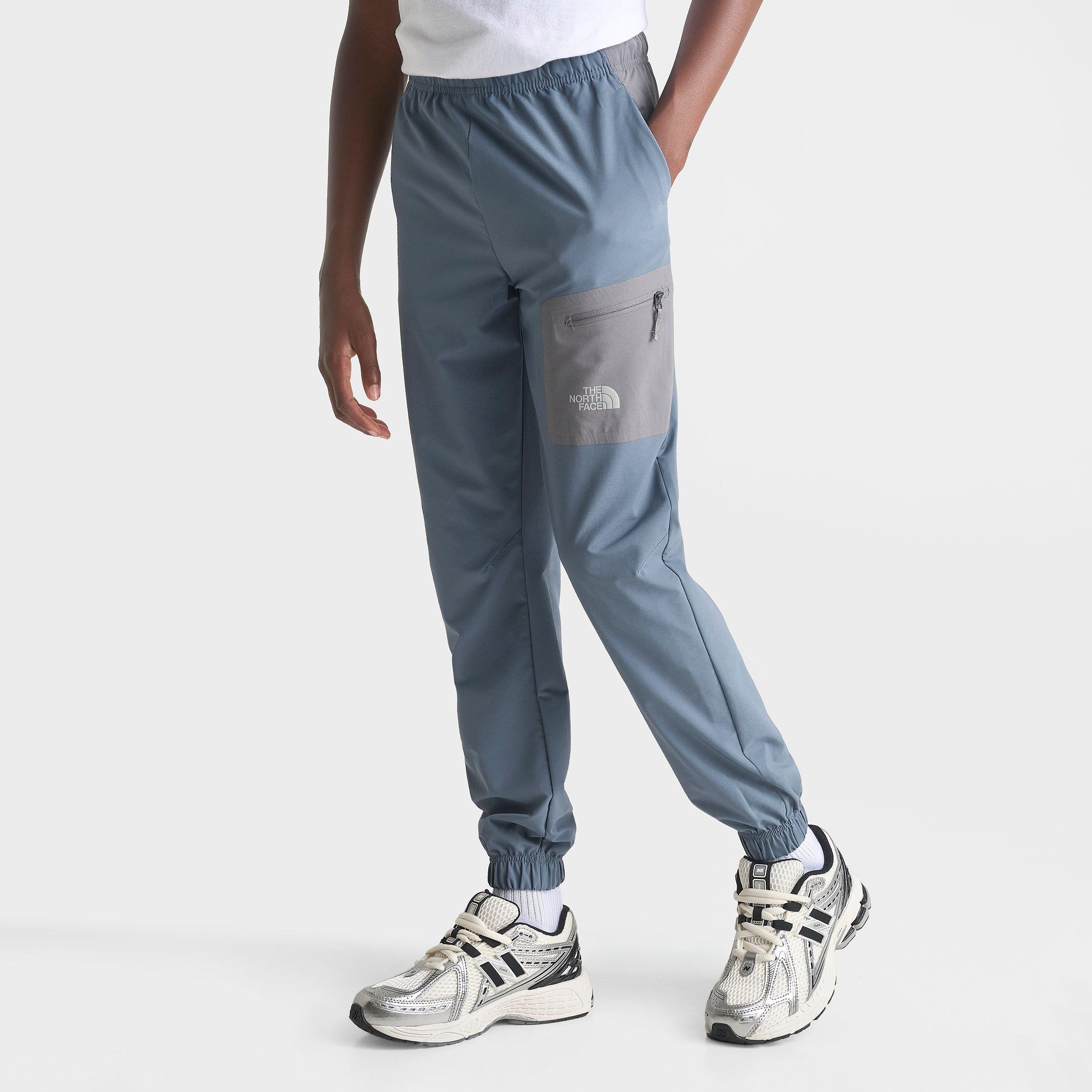 The North Face Big Kids Frissel Woven Jogger Pants in Granite Grey/Smoked Blue Size: Medium