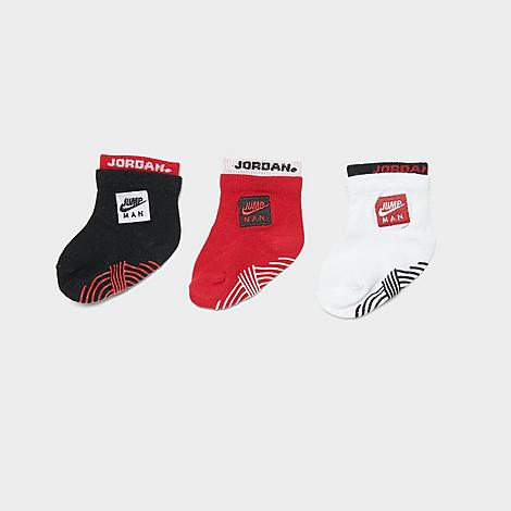 Nike Babies'  Girls' Infant 3-pack Color Blocked Ankle Socks In Black/red/white