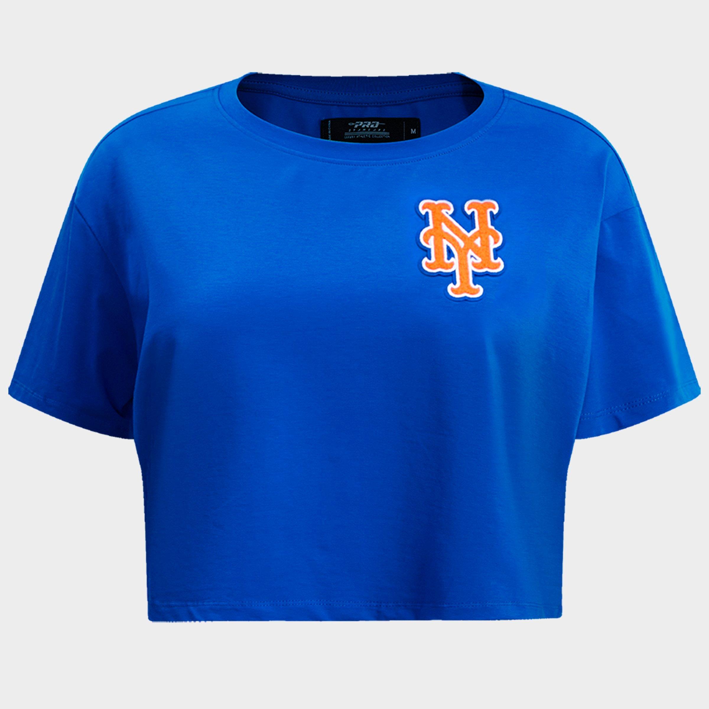 Pro Standard Women's New York Yankees Mlb Classic Single Jersey Boxy T-shirt In Blue