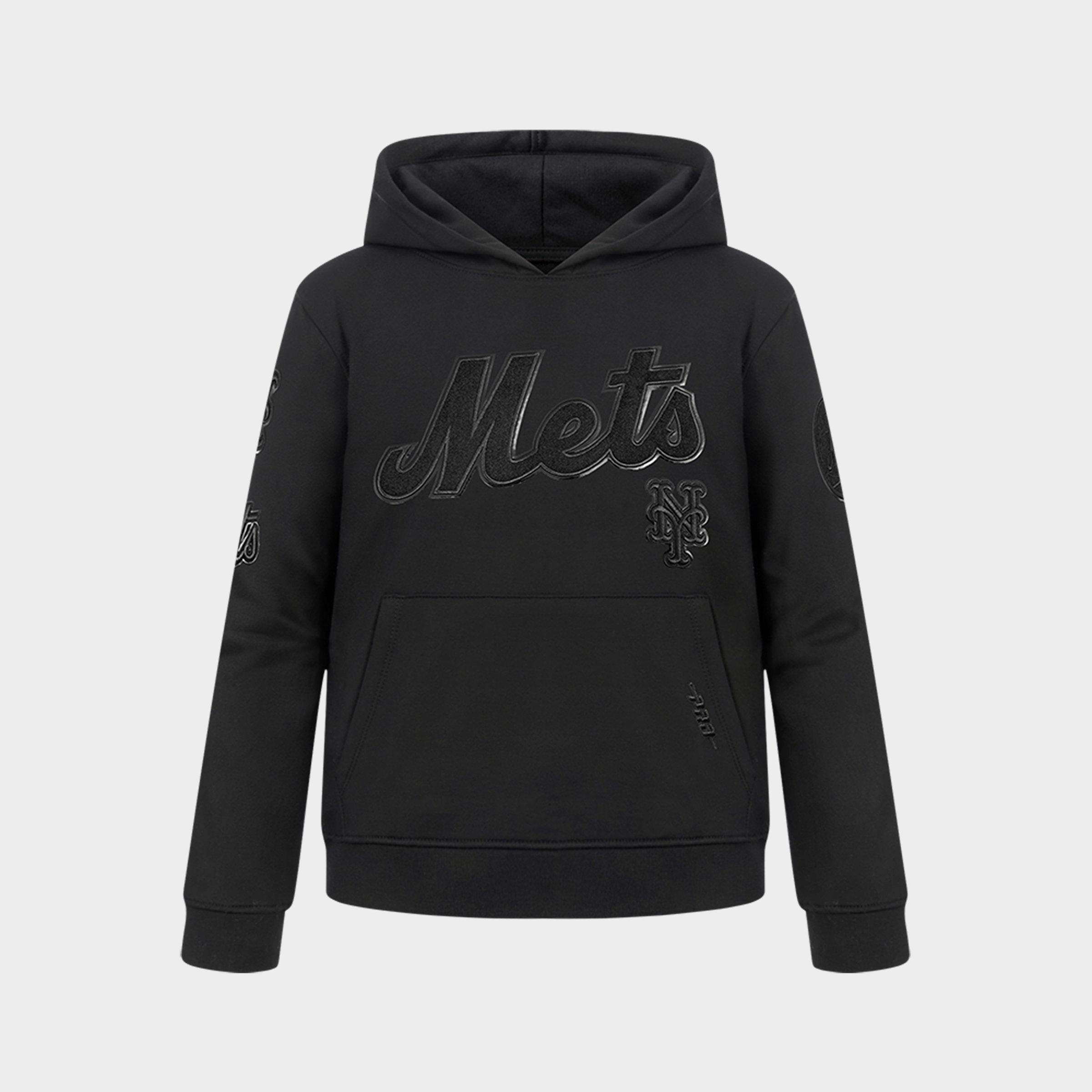 Pro Standard Big Kids New York Mets MLB Fleece Pullover Hoodie in Black Size: Small