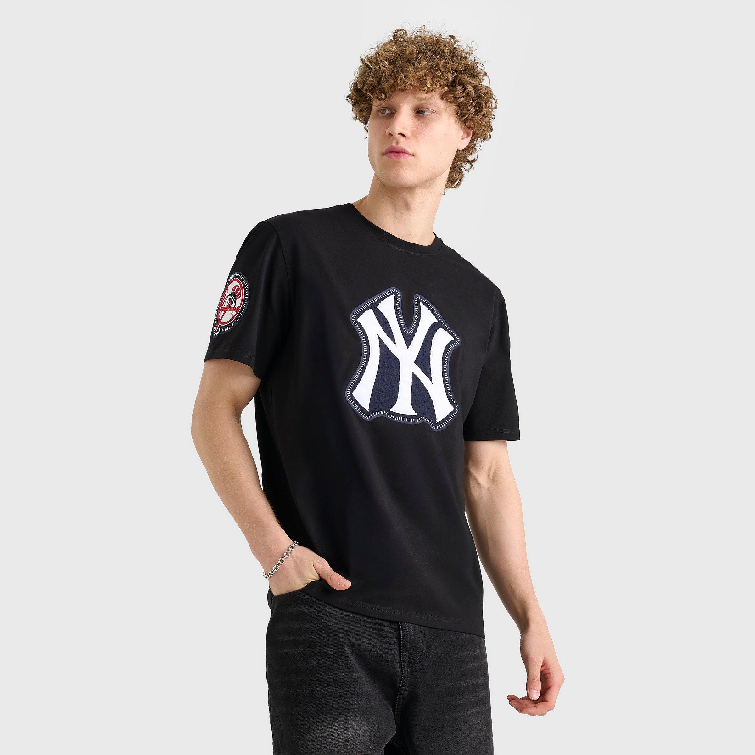 Pro Standard Men's New York Yankees MLB DIY Pick Stitch T-Shirt in Black Size: Small