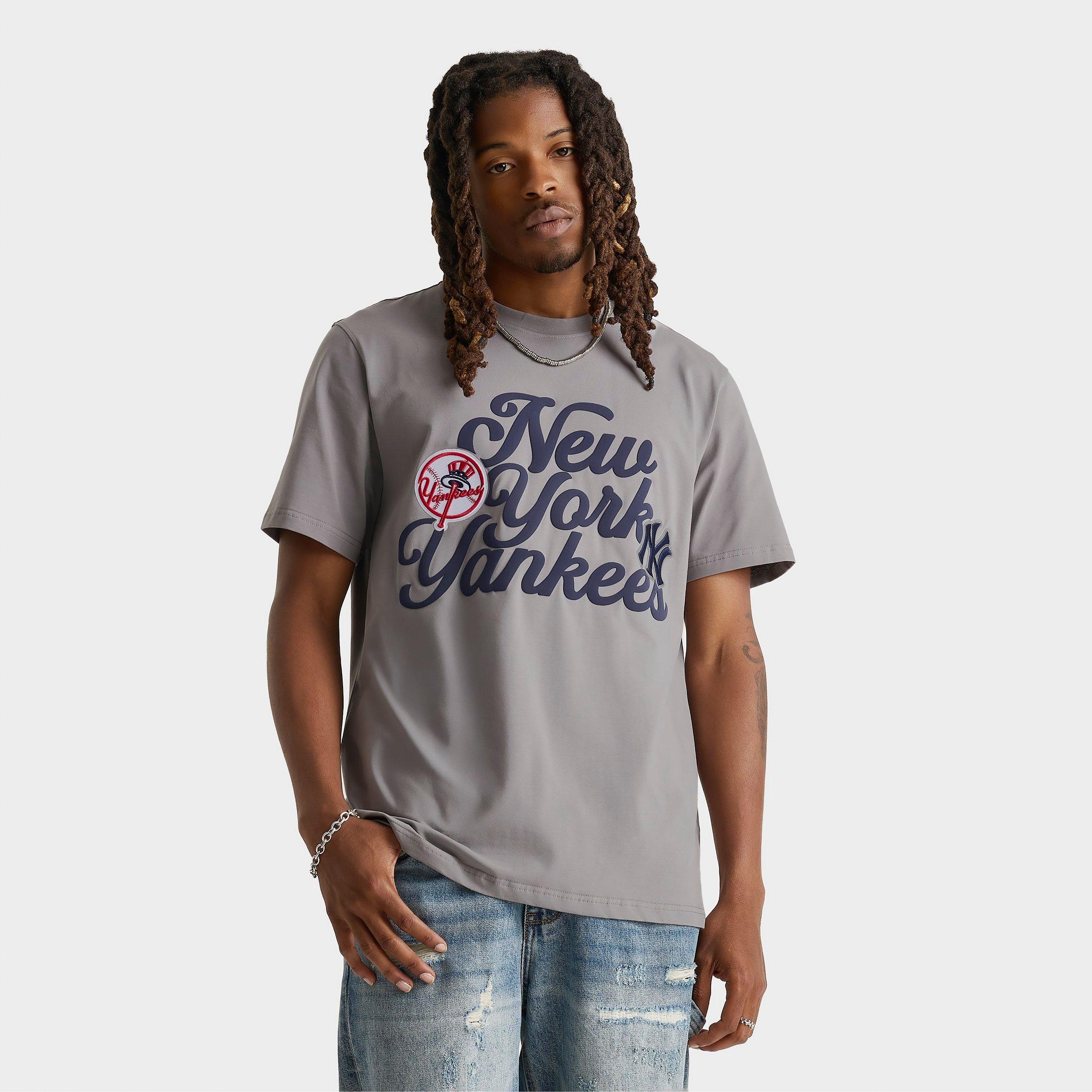Pro Standard Men's New York Yankees MLB Souvenir T-Shirt in Grey/Blue Size: Small
