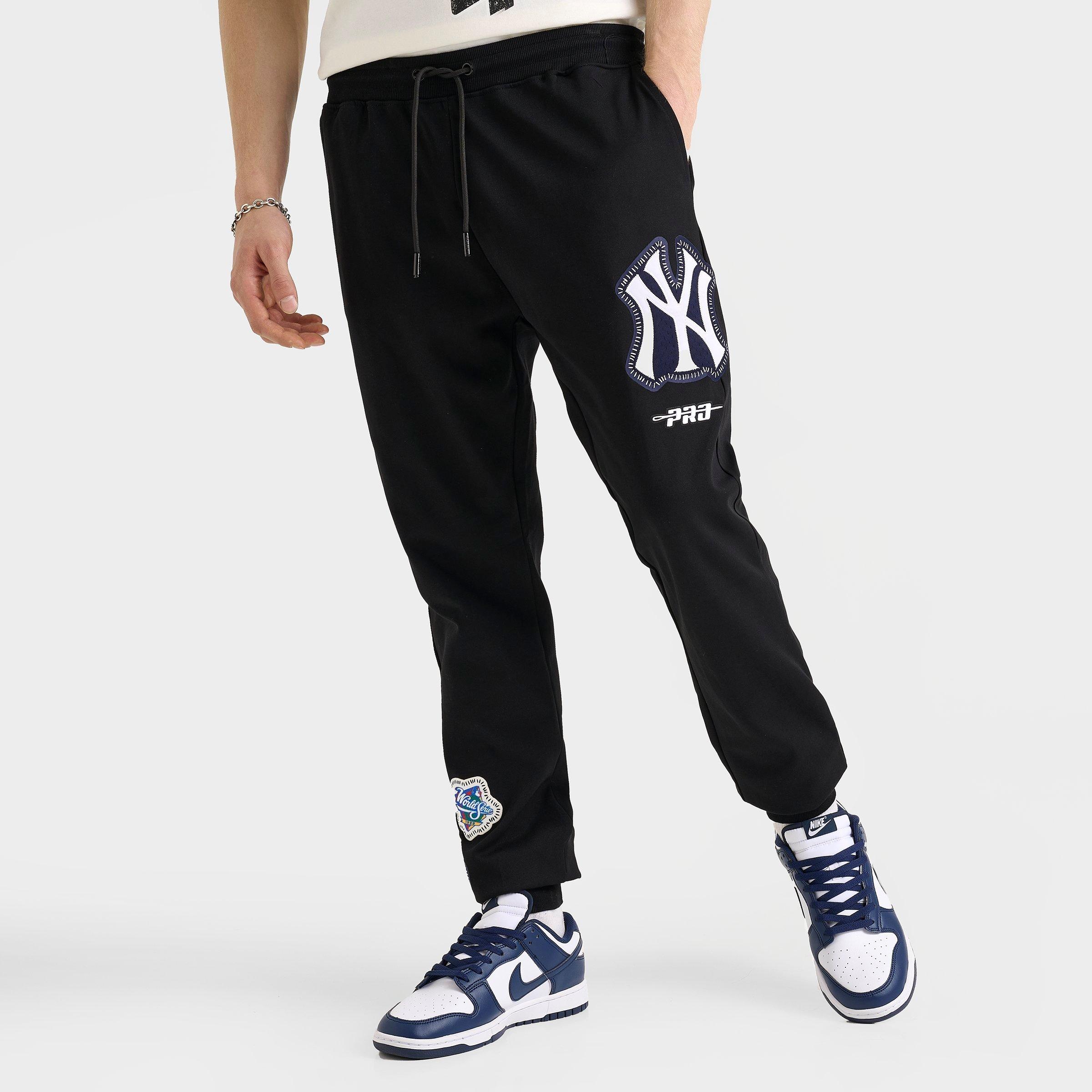 Pro Standard Men's New York Yankees MLB DIY Pick Stitch Jogger Sweatpants in Black Size: Small
