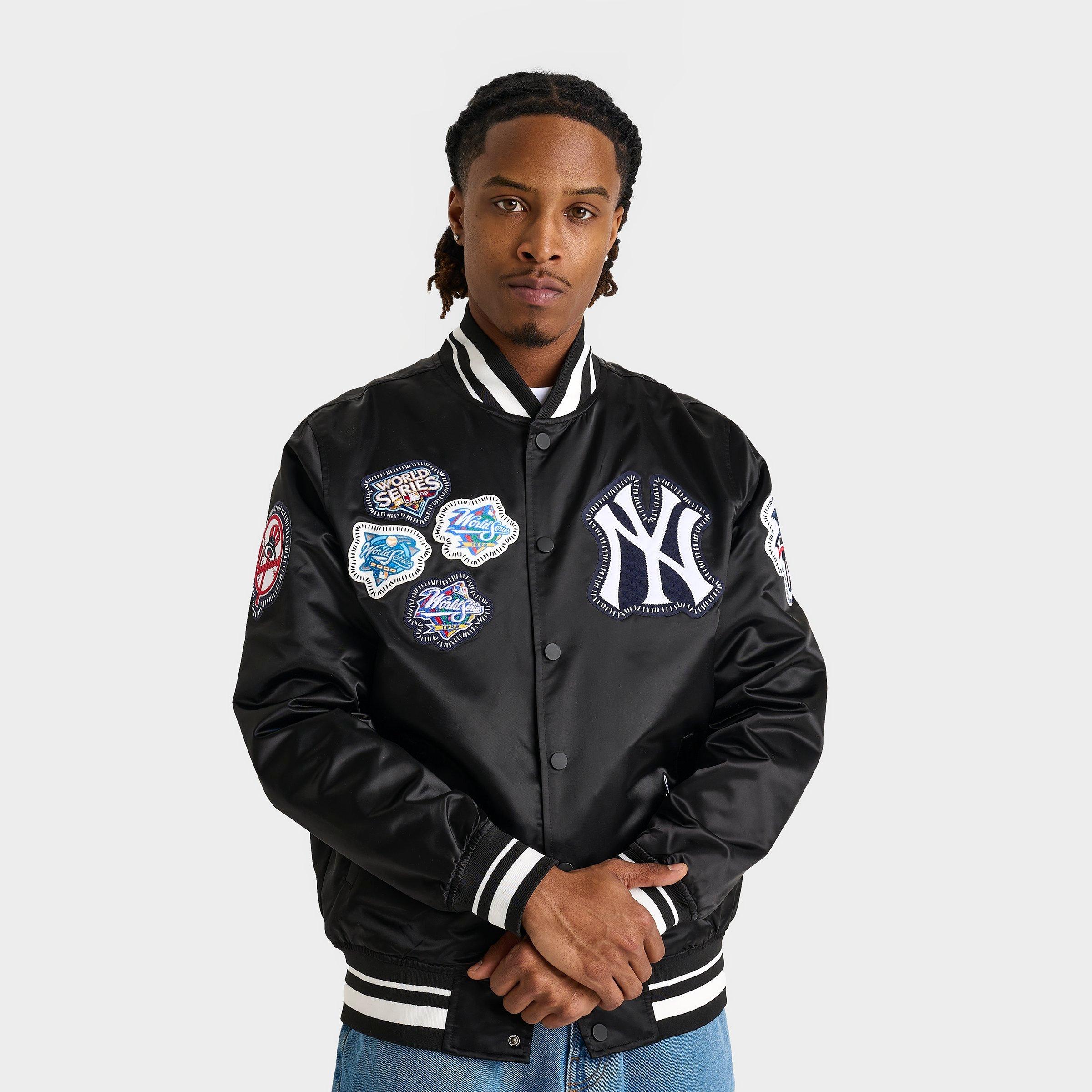 Pro Standard Men's New York Yankees MLB DIY Pick Stitch Short-Sleeve Jacket in Black Size: Small