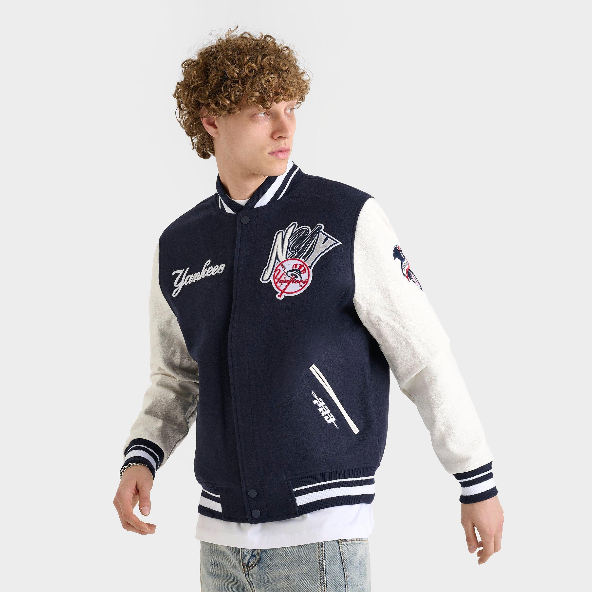 Pro Standard Men's New York Yankees MLB City Ransom Wool Varsity Jacket in Navy Size: Small