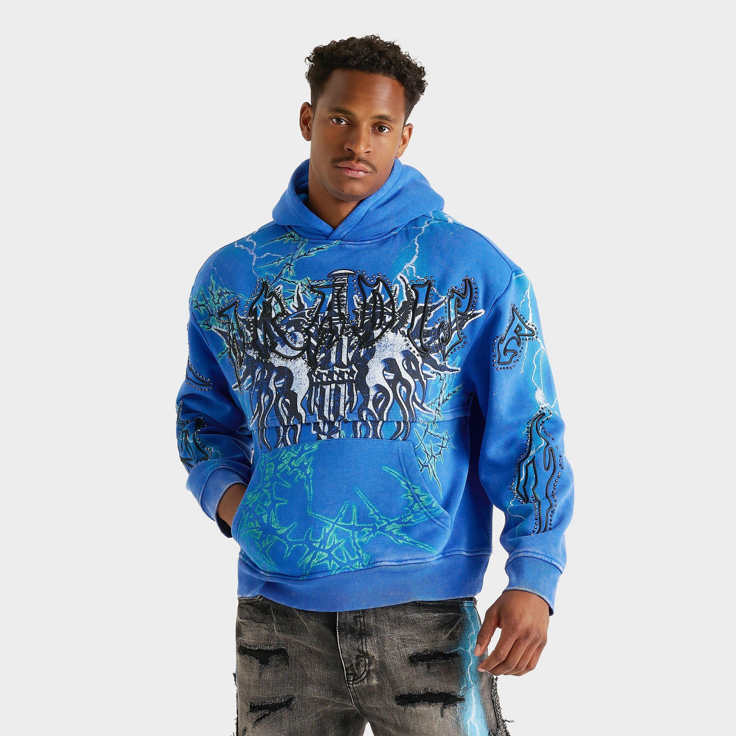 Smoke Rise Men's Paradise Pullover Hoodie in Nautical Blue Size: Small