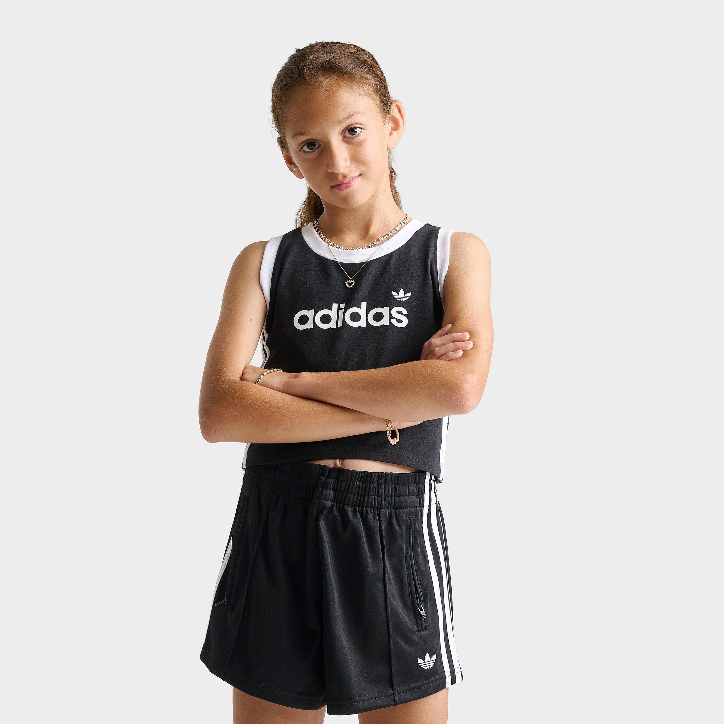 adidas Girls' Big Kids Originals 3-Stripes Tank Top in Black/White Size: XL