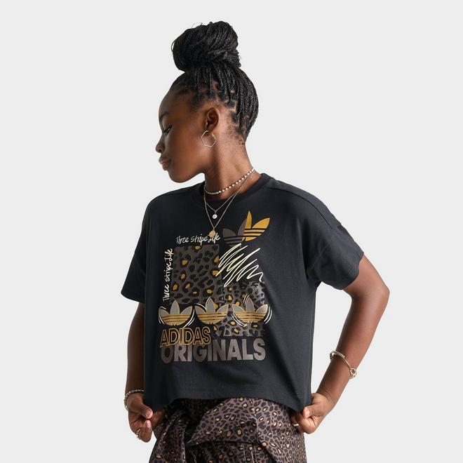 Girls' Big Kids' adidas Originals Leopard Collage T-Shirt 