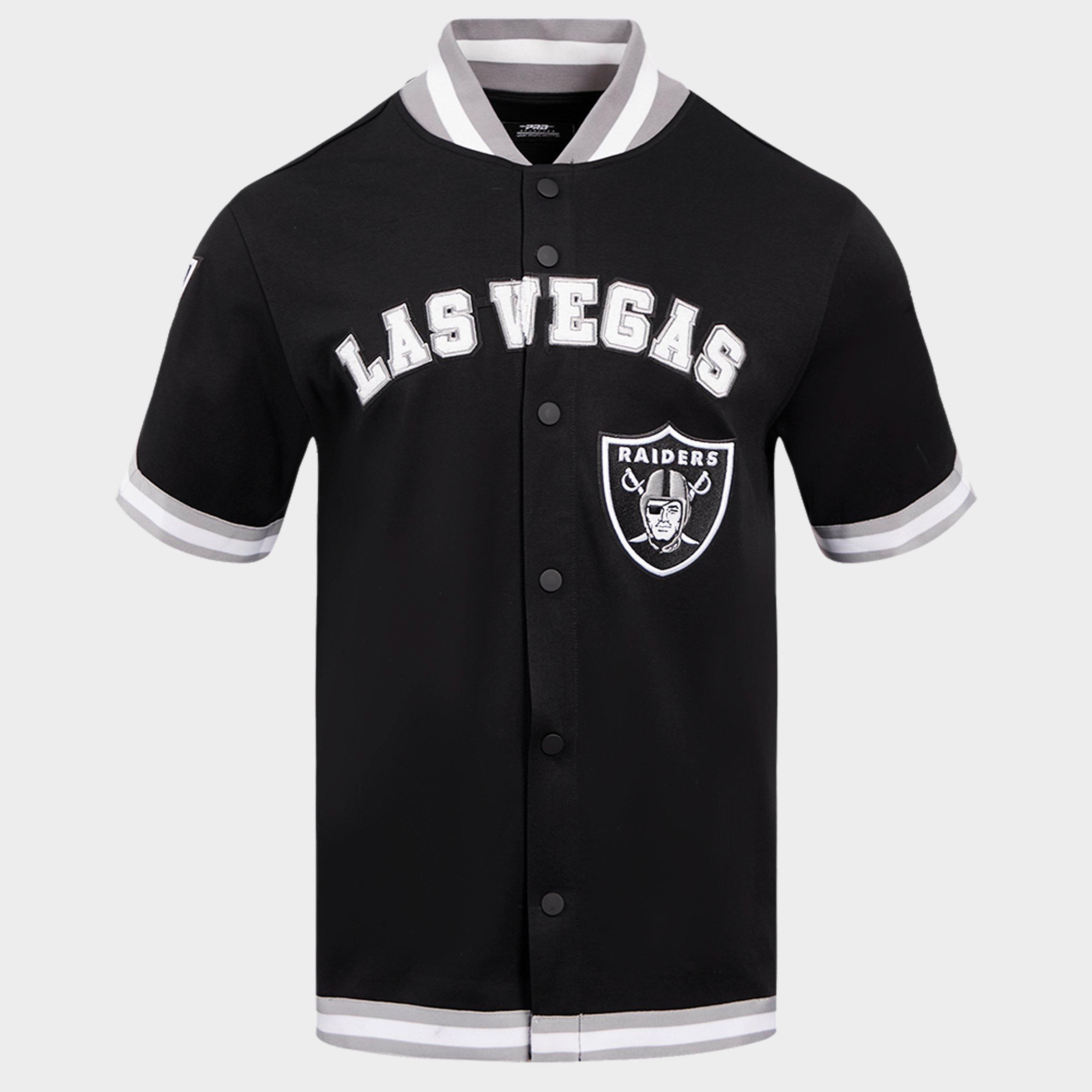 Pro Standard Men's Las Vegas Raiders NFL Warm-Up Jersey in Black/Grey Size: Small