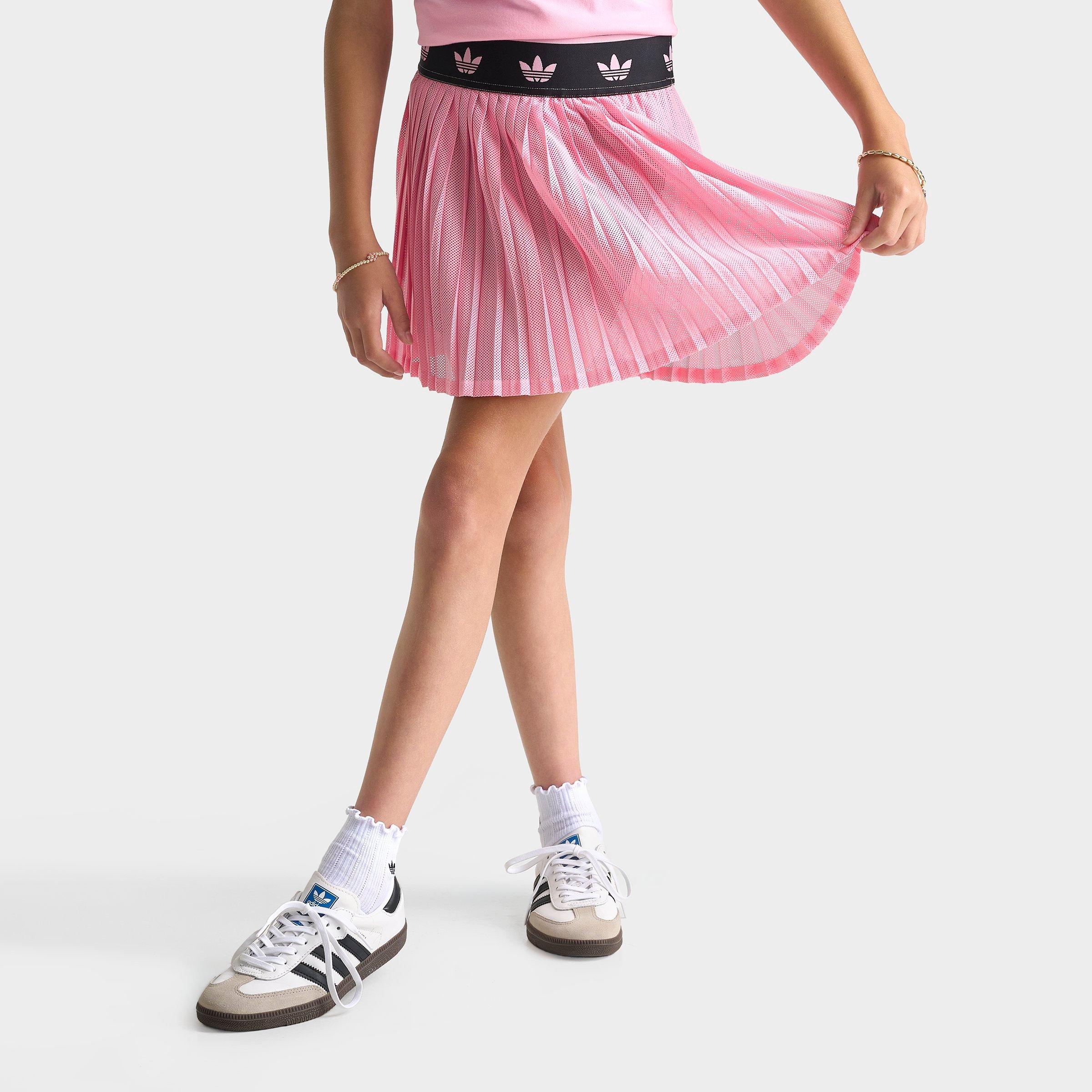 adidas Girls' Big Kids Originals Pleated Skort in Light Pink Size: Medium