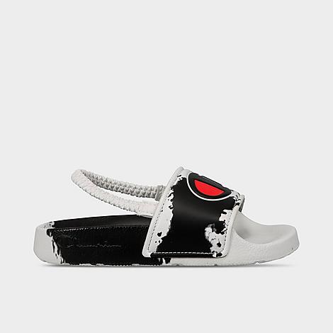 Champion Babies'  Kids' Toddler Ipo Surf And Turf Slide Sandals In Black/white