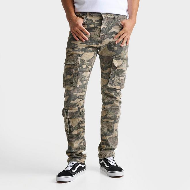 Men's Smoke Rise Camouflage Utility Cargo Denim Jeans